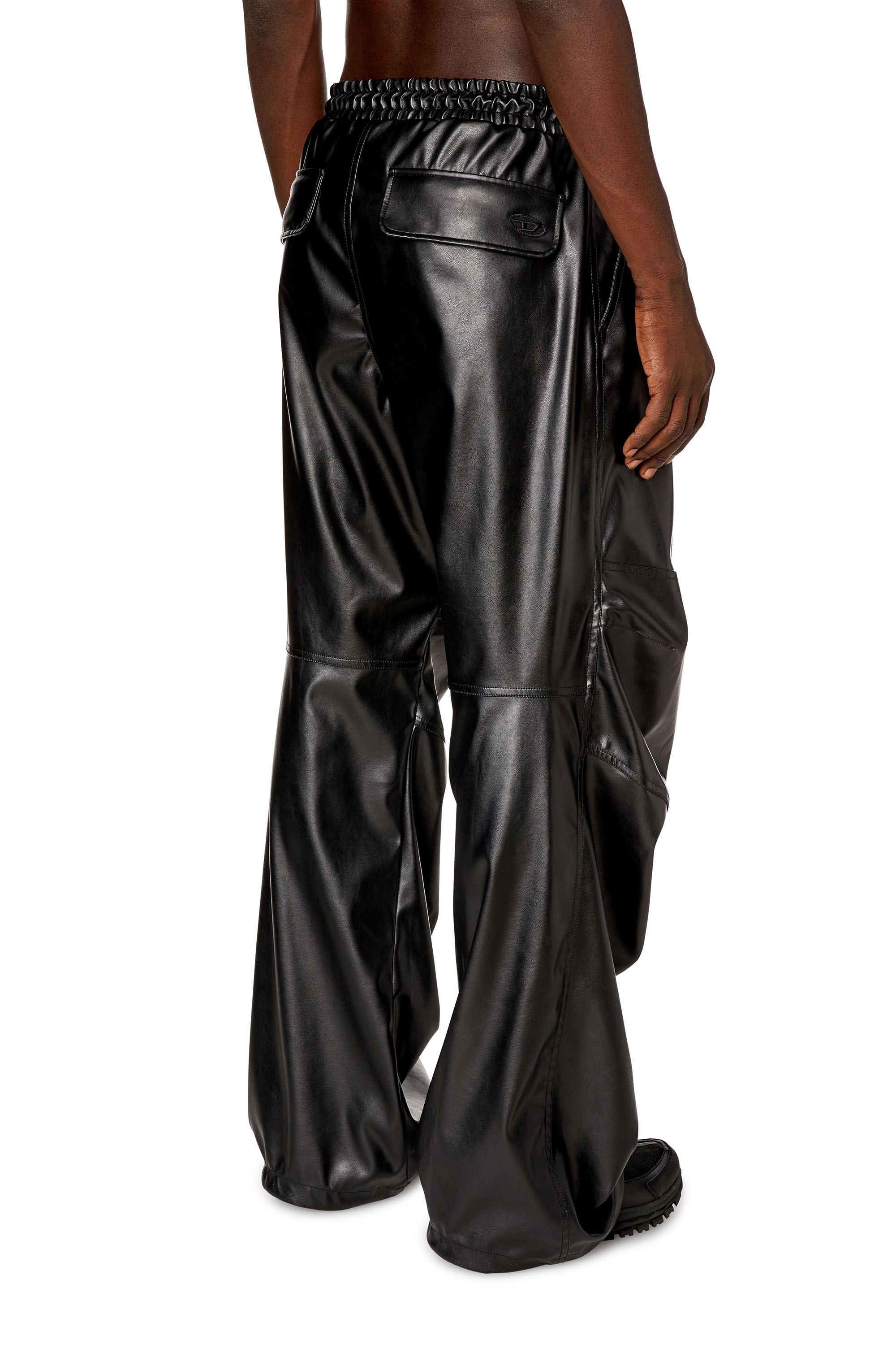 Diesel - P-MARTY-LTH, Man Oversized cargo pants in coated fabric in Black - Image 2