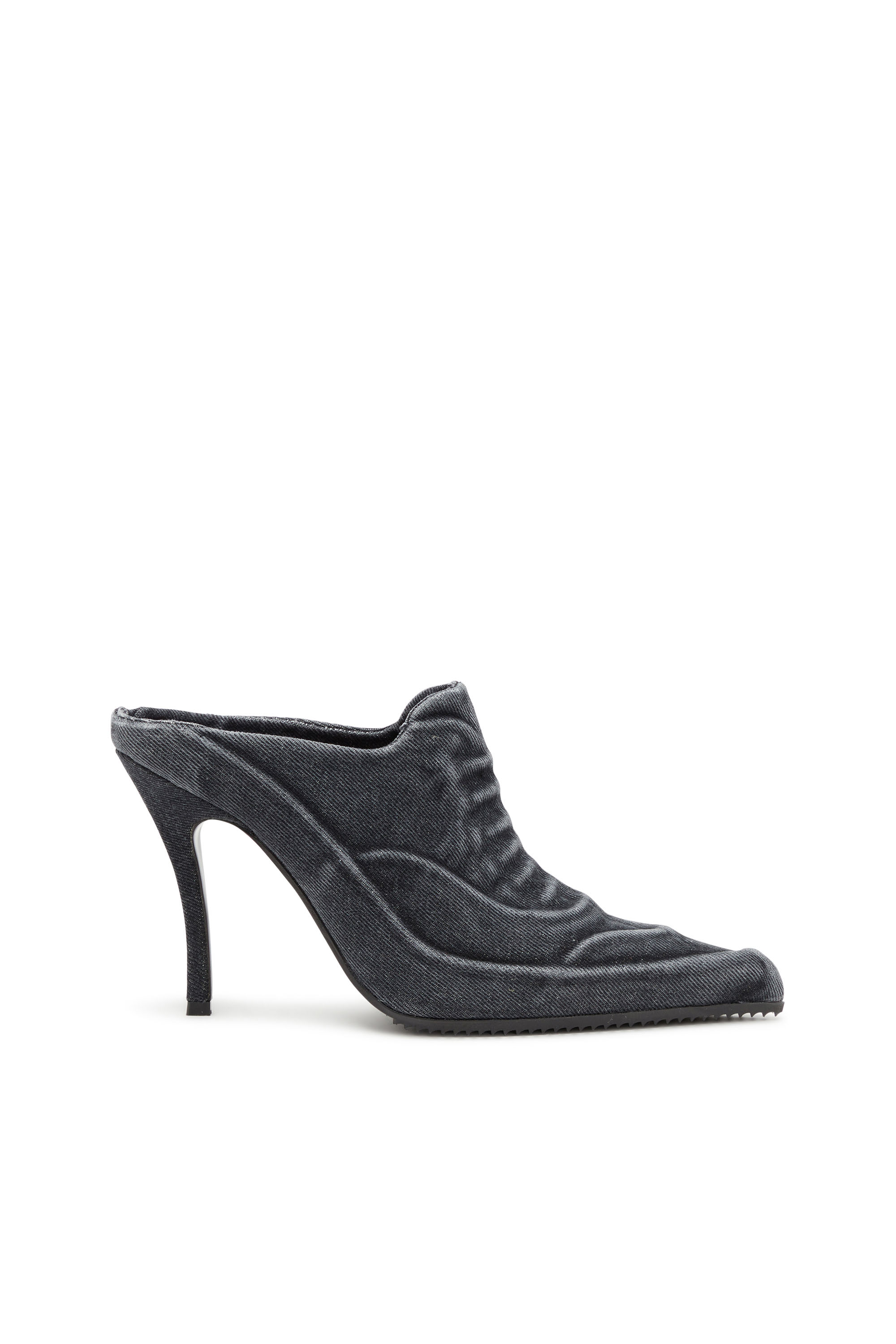 Diesel - D-CLOUD ML, Woman D-Cloud-Mule in washed denim in Black - Image 1