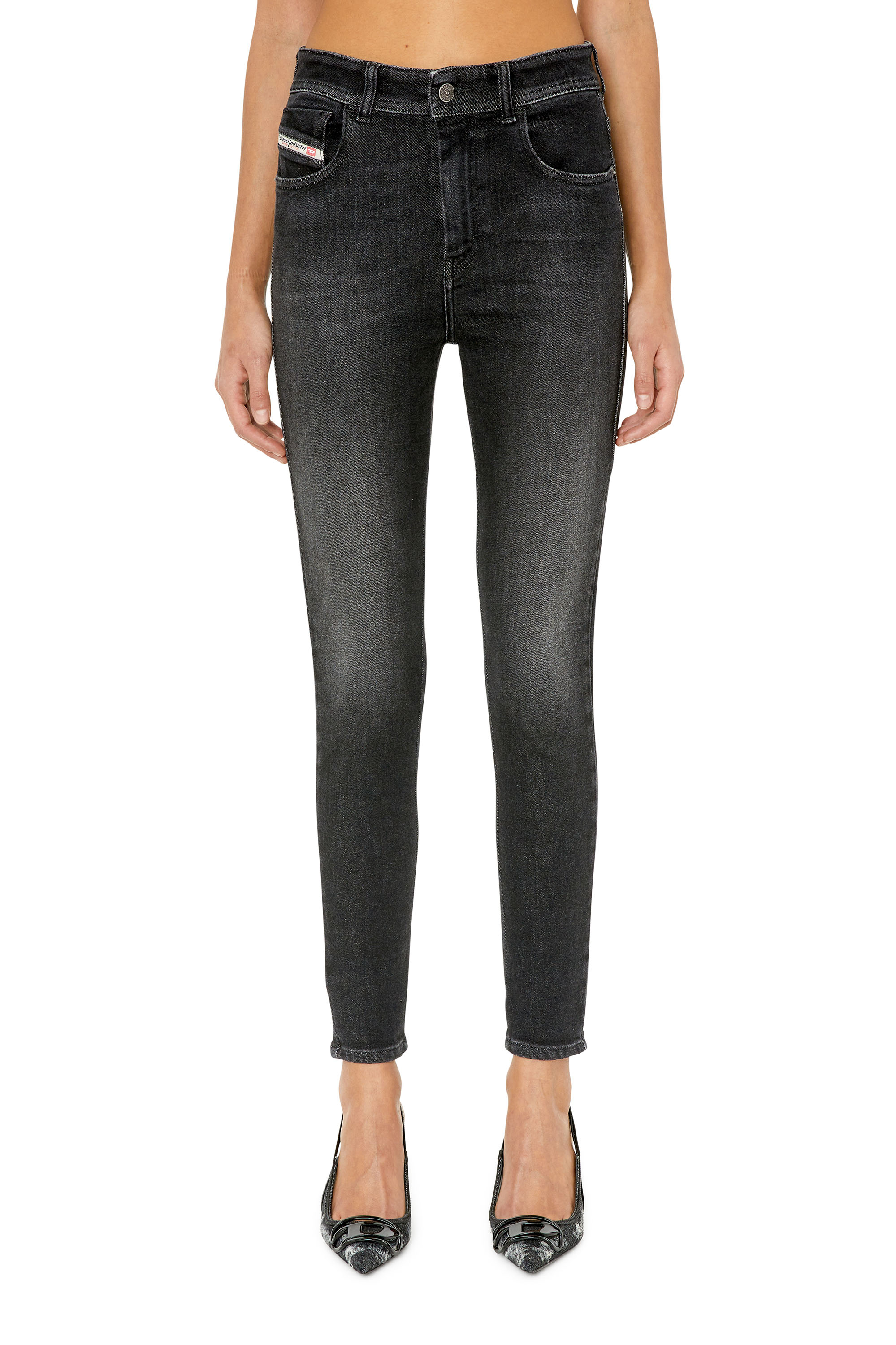 Diesel - Woman Super skinny Jeans 1984 Slandy-High 09E93, Black/Dark grey - Image 2