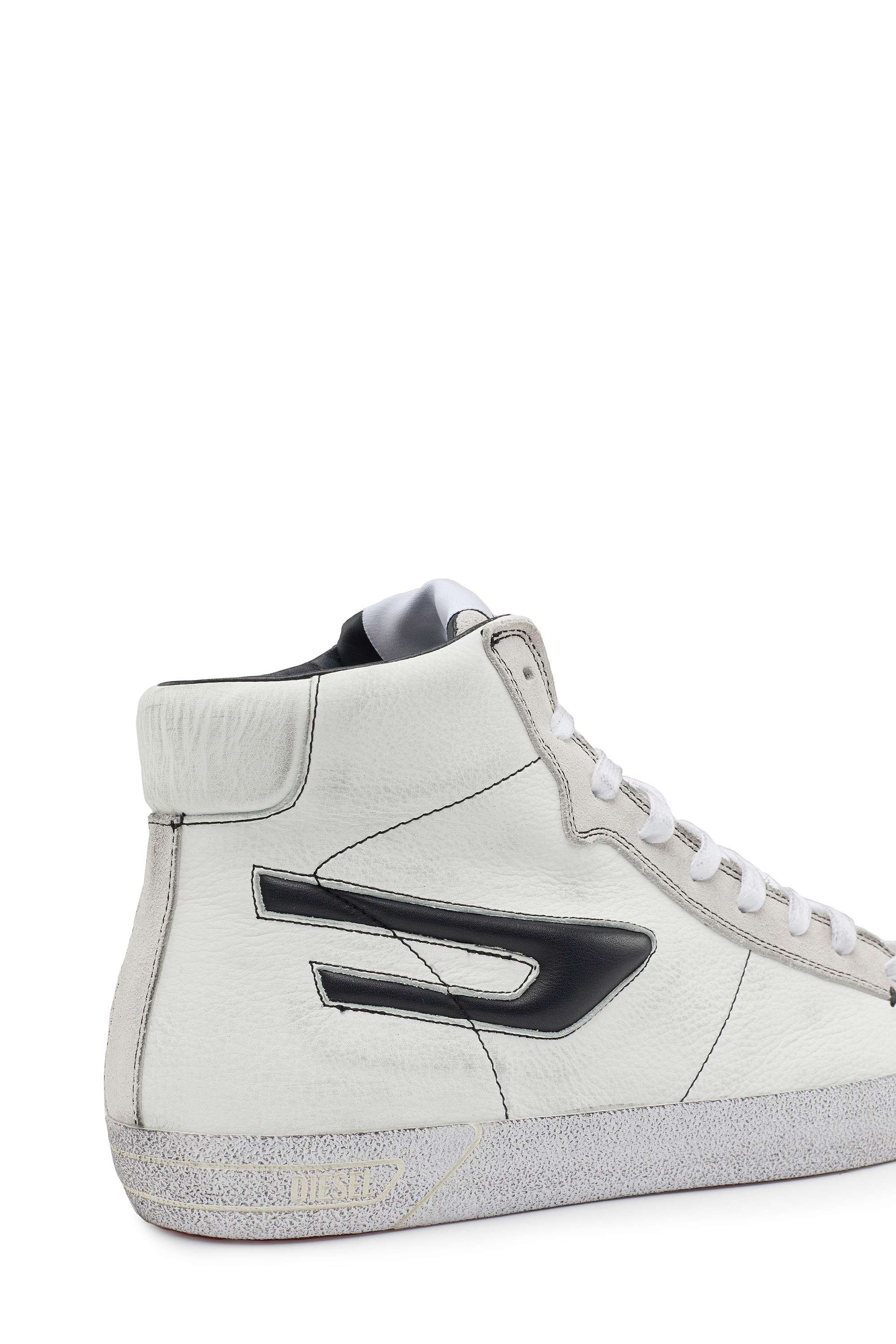 Diesel - S-LEROJI MID, Man S-Leroji Mid - High-top leather sneakers with D logo in White - Image 8