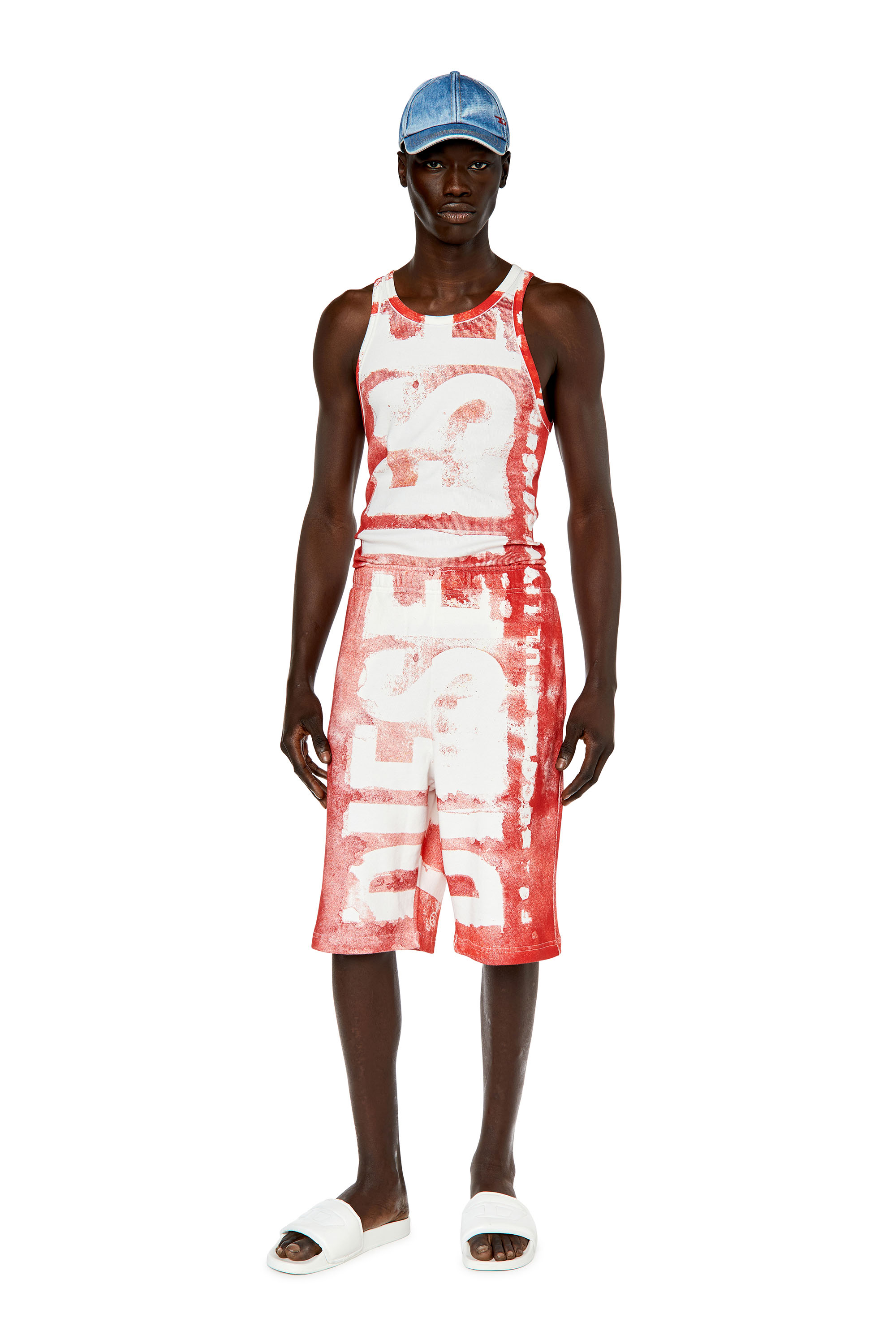 Diesel - T-LIFT-G1, Man Tank top with bleeding logo in Red - Image 2