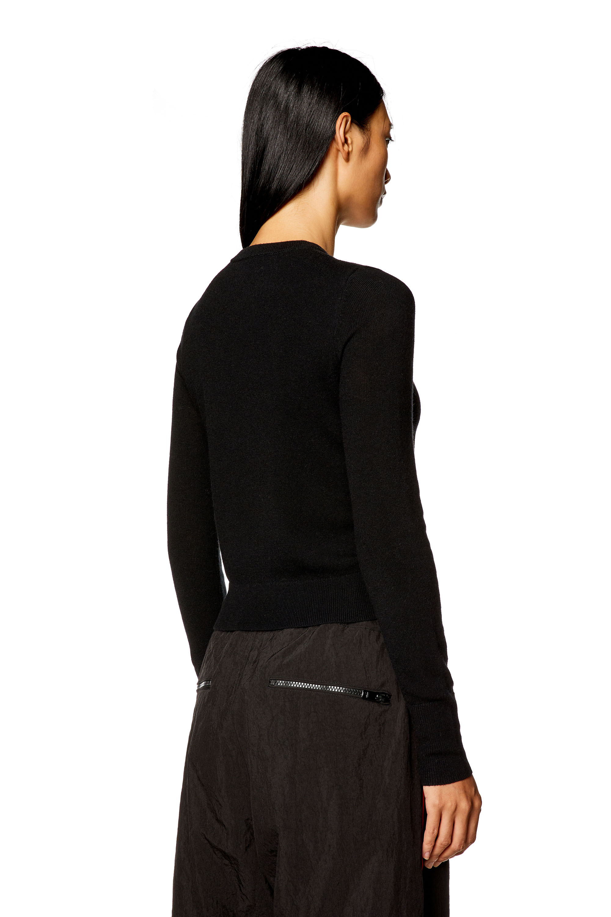 Diesel - M-AREESAX, Mujer Camiseta de lana y cachemira in Negro - Image 3