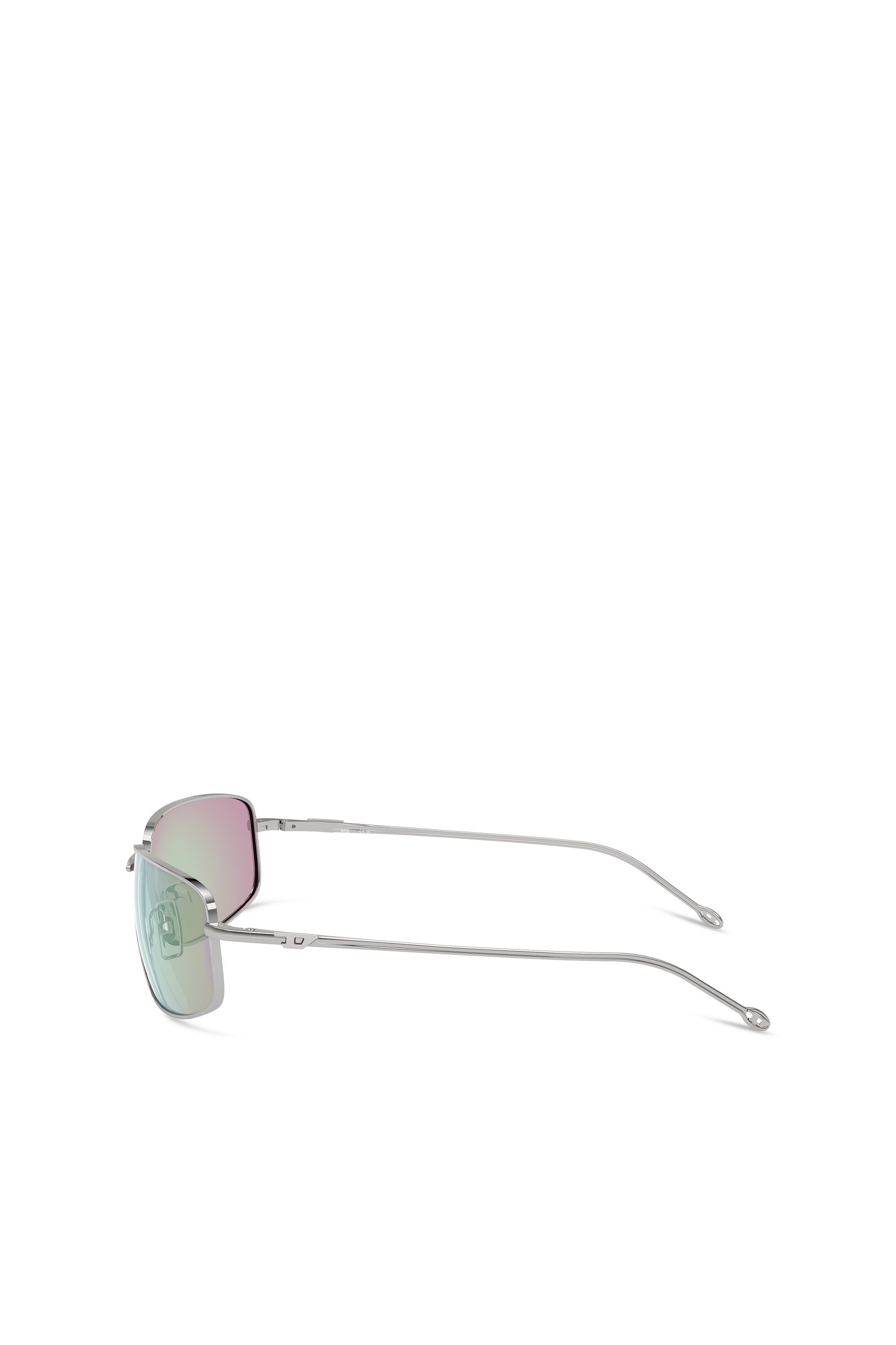 Diesel - 0DL1005, Unisex Racer shape sunglasses in metal in Silver - Image 3