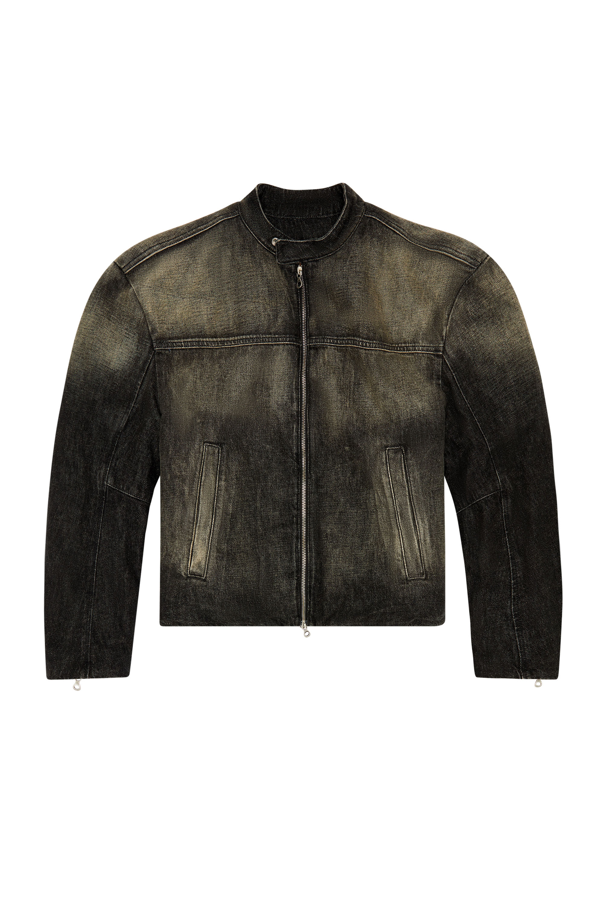 Diesel - D-MARGE-S, Man Denim jacket in cotton and hemp in Black - Image 6