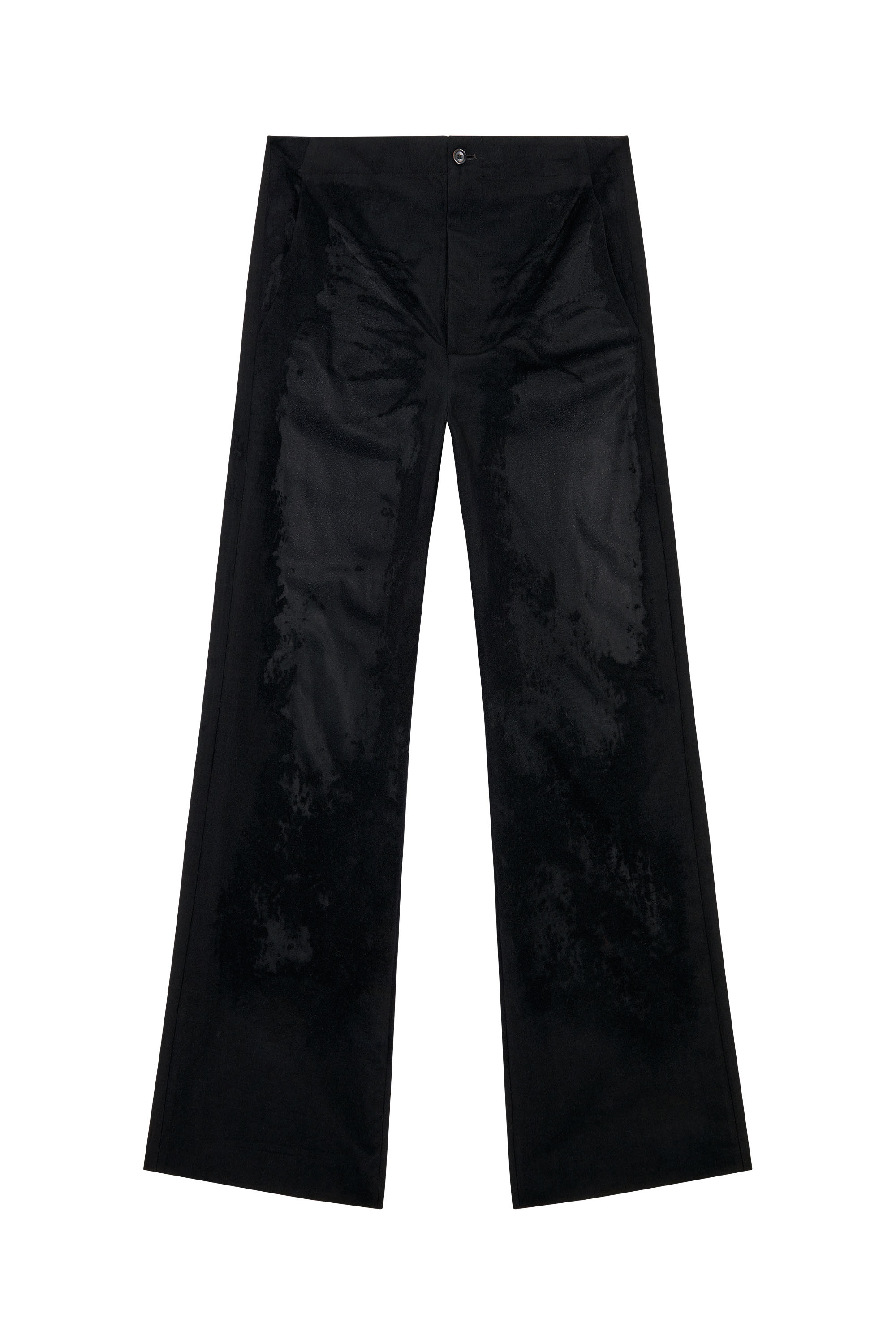 Diesel - P-STANLY-A, Man Pants in burn-out cool wool in Black - Image 6