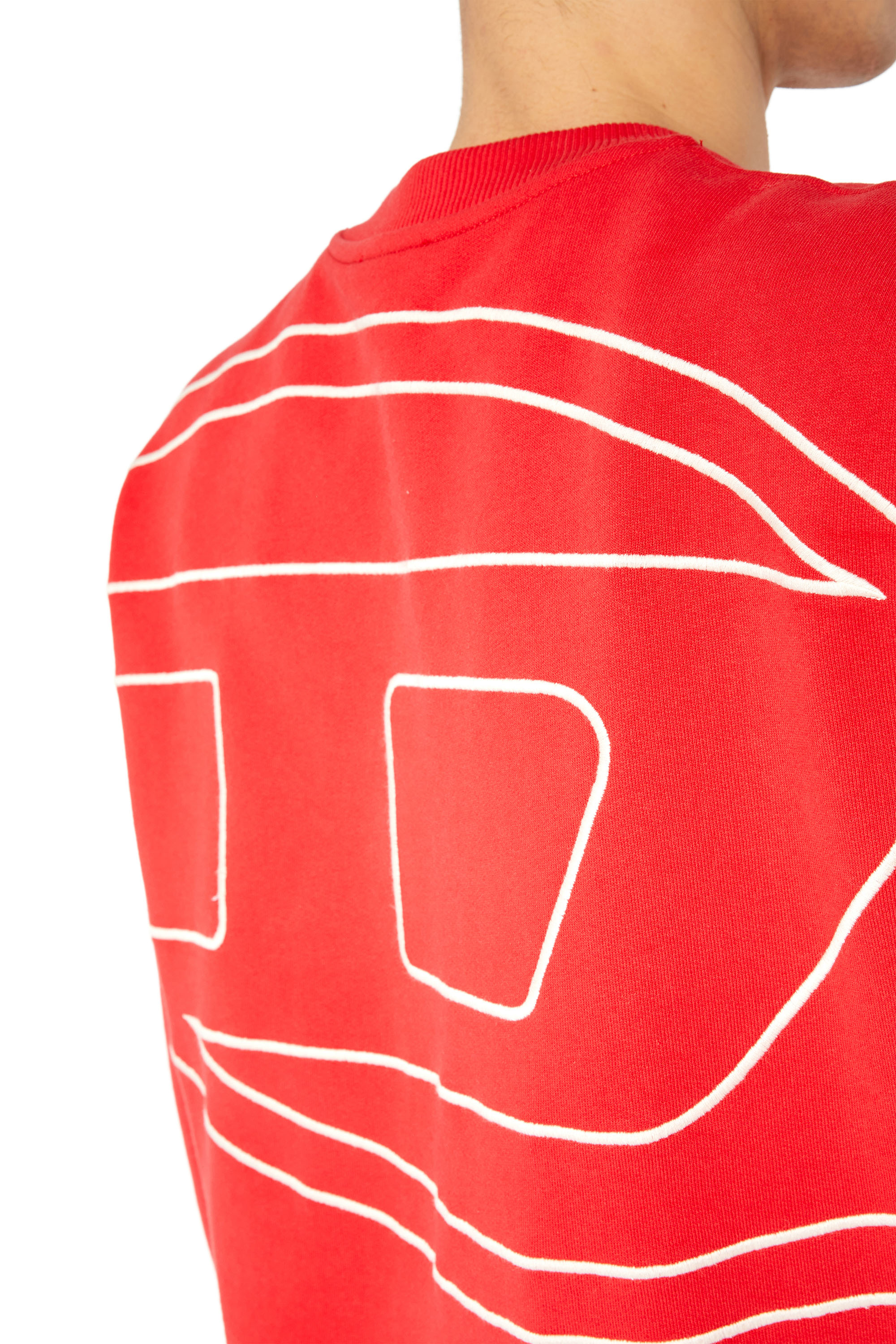 Diesel - S-ROB-MEGOVAL, Hombre Sudadera con logotipo D grande en la espalda in Rojo - Image 4