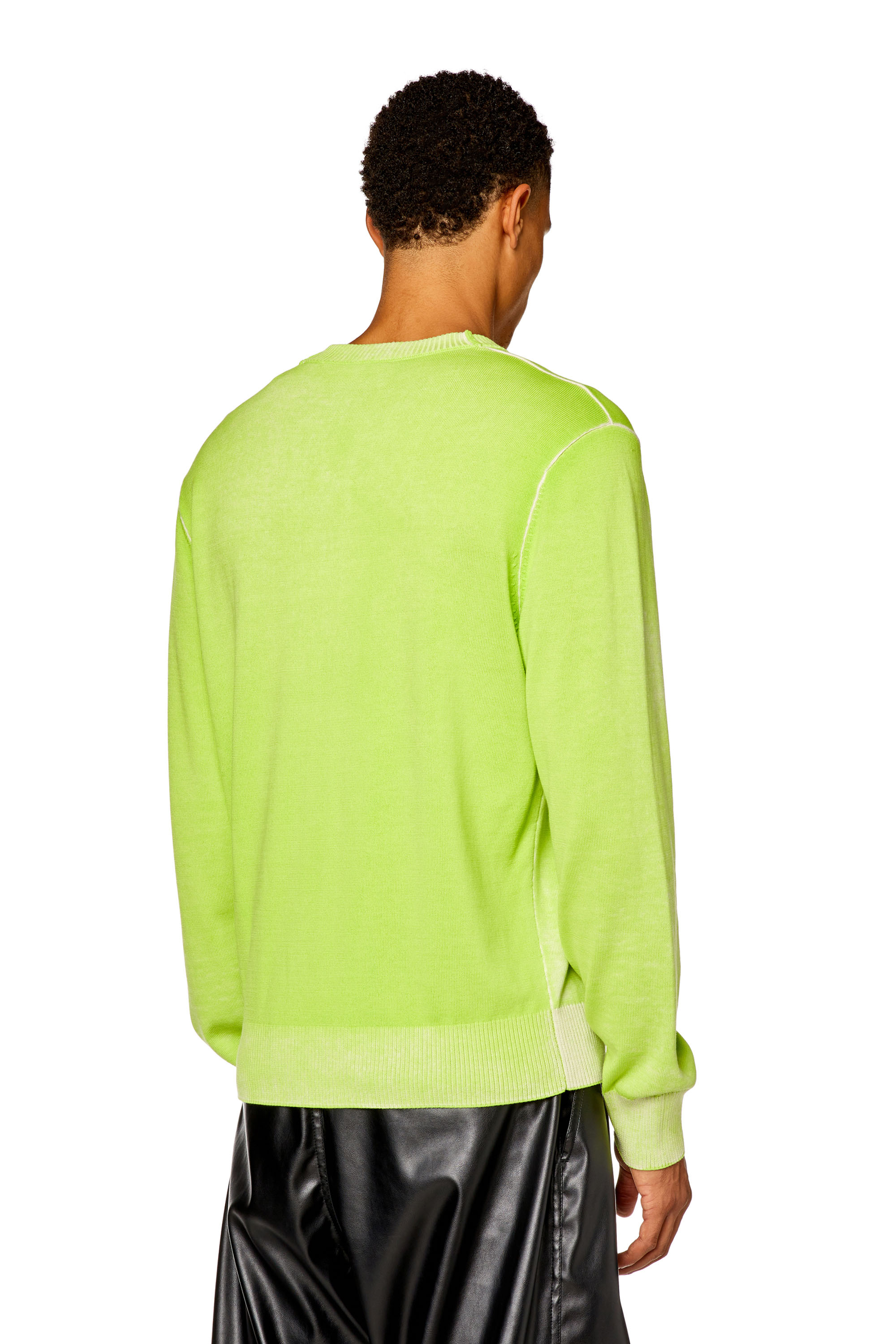 Diesel - K-LARENCE-B, Man Reverse-print cotton jumper in Green - Image 2