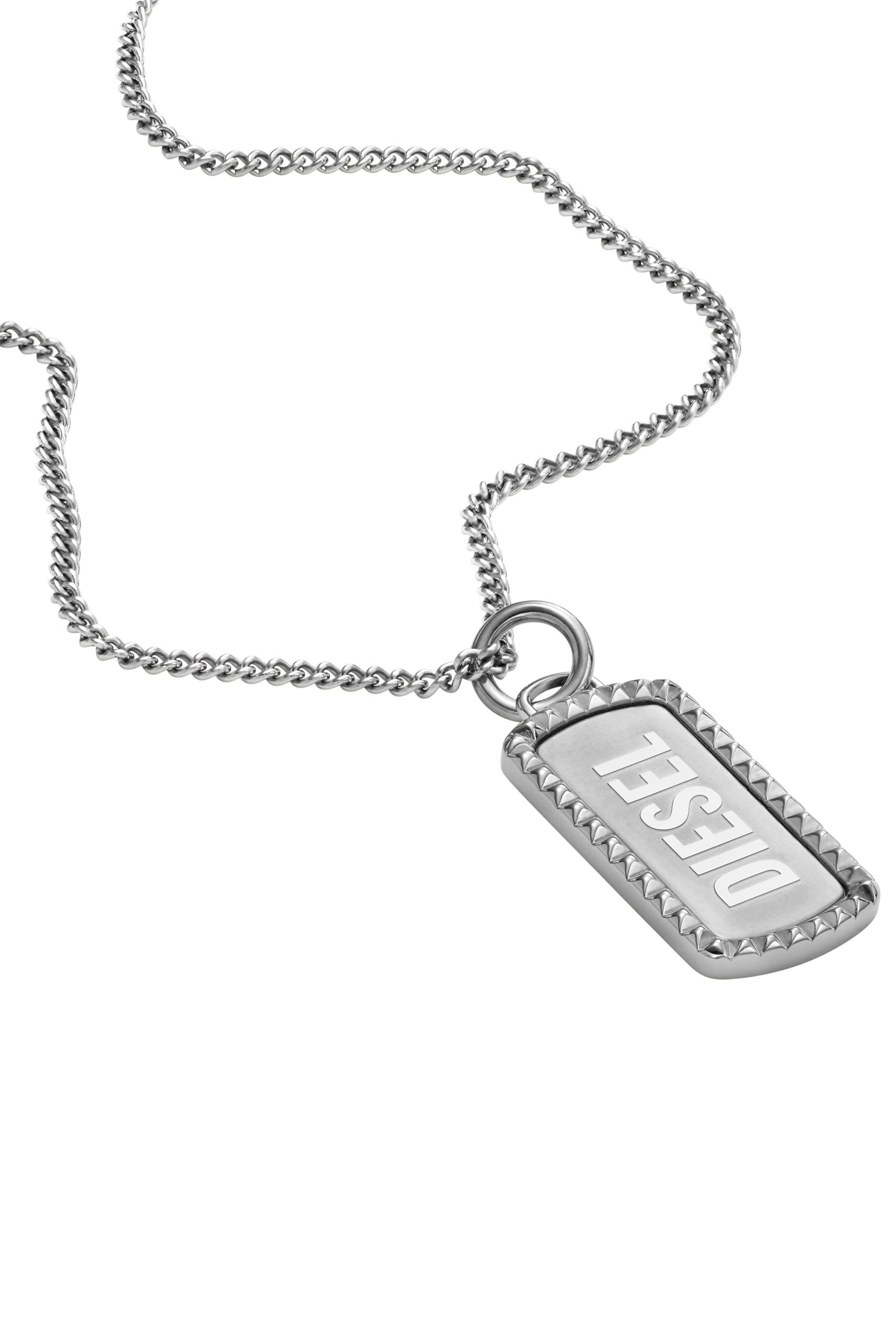 Diesel - DX1455, Unisex Stainless Steel Dog Tag Necklace in Silver - Image 2