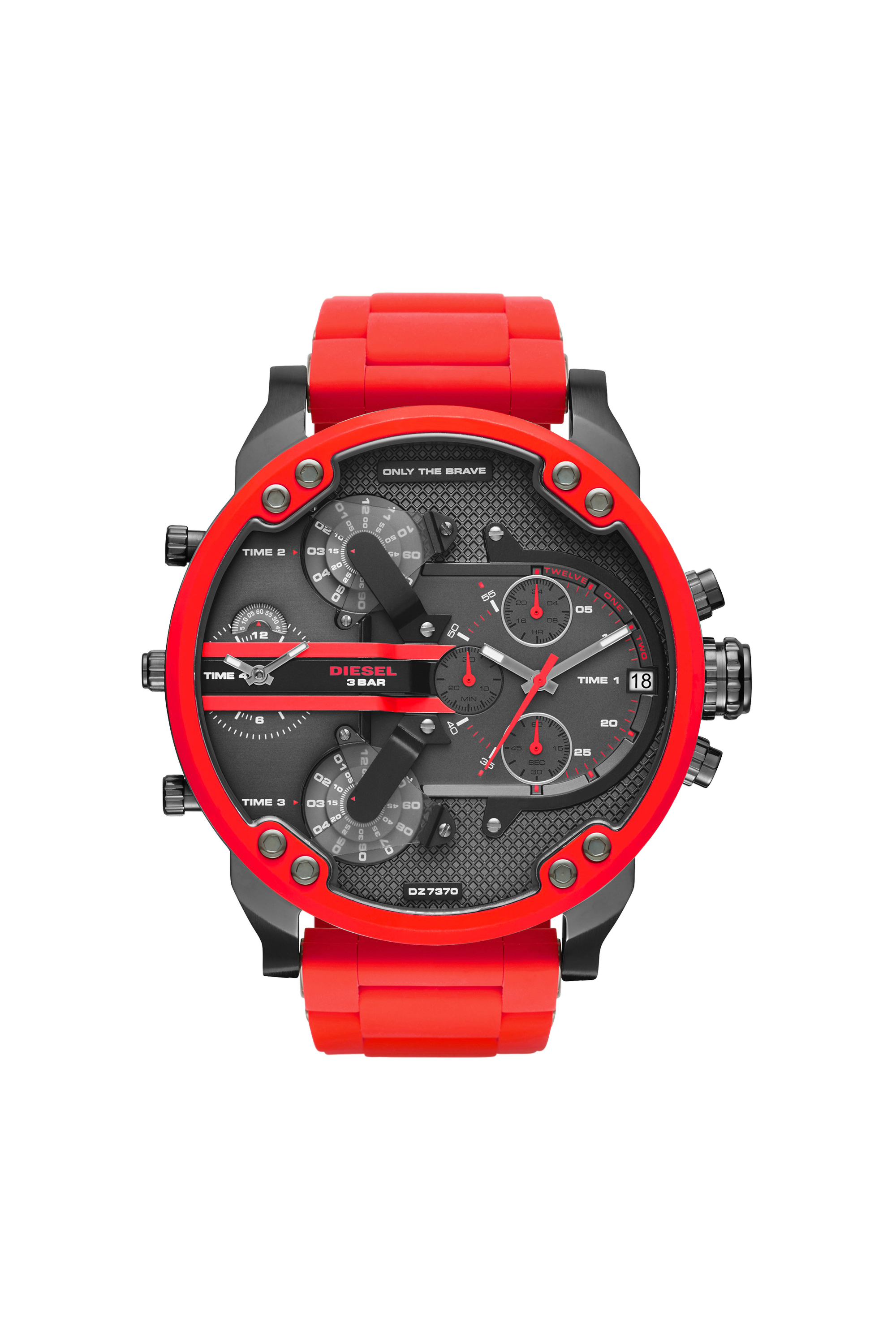 Diesel - DZ7370, Man Mr. Daddy 2.0 red metal watch, 55 mm in Red - Image 1