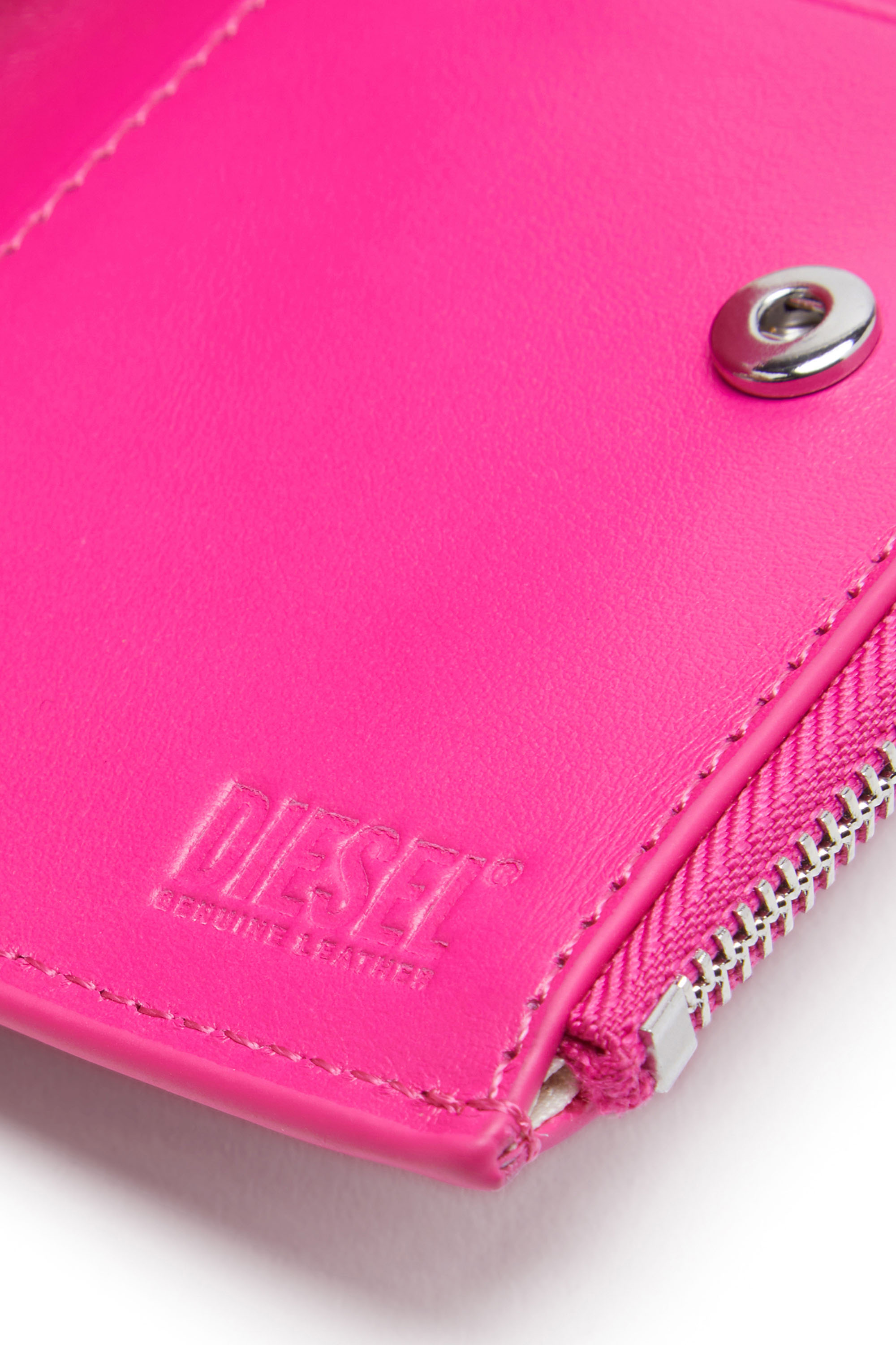 Diesel - 1DR-FOLD BI-FOLD ZIP II, Woman Small leather wallet with embossed logo in Pink - Image 4