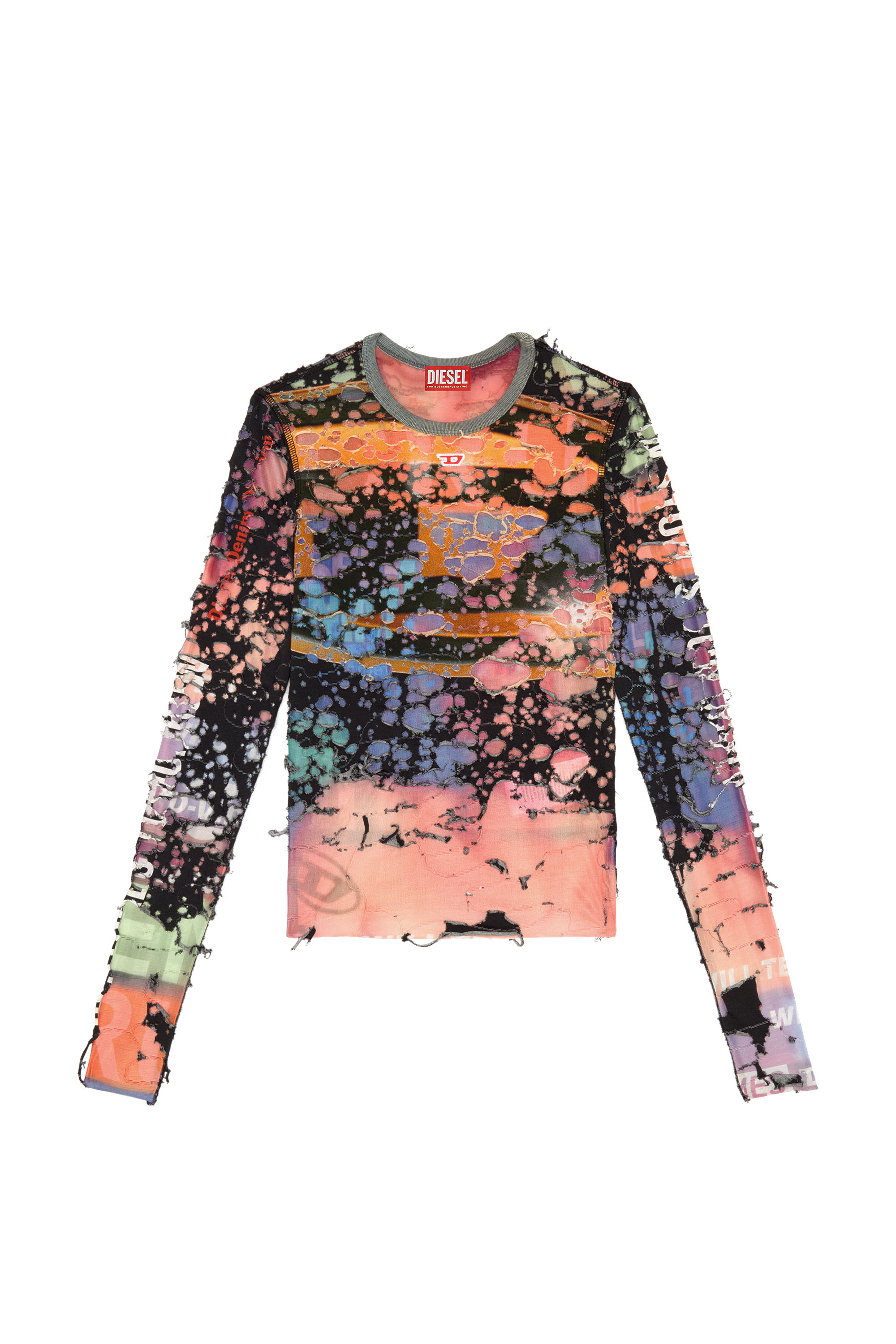 Diesel - T-MILEY, Woman Destroyed top with cinema prints in Multicolor - Image 6