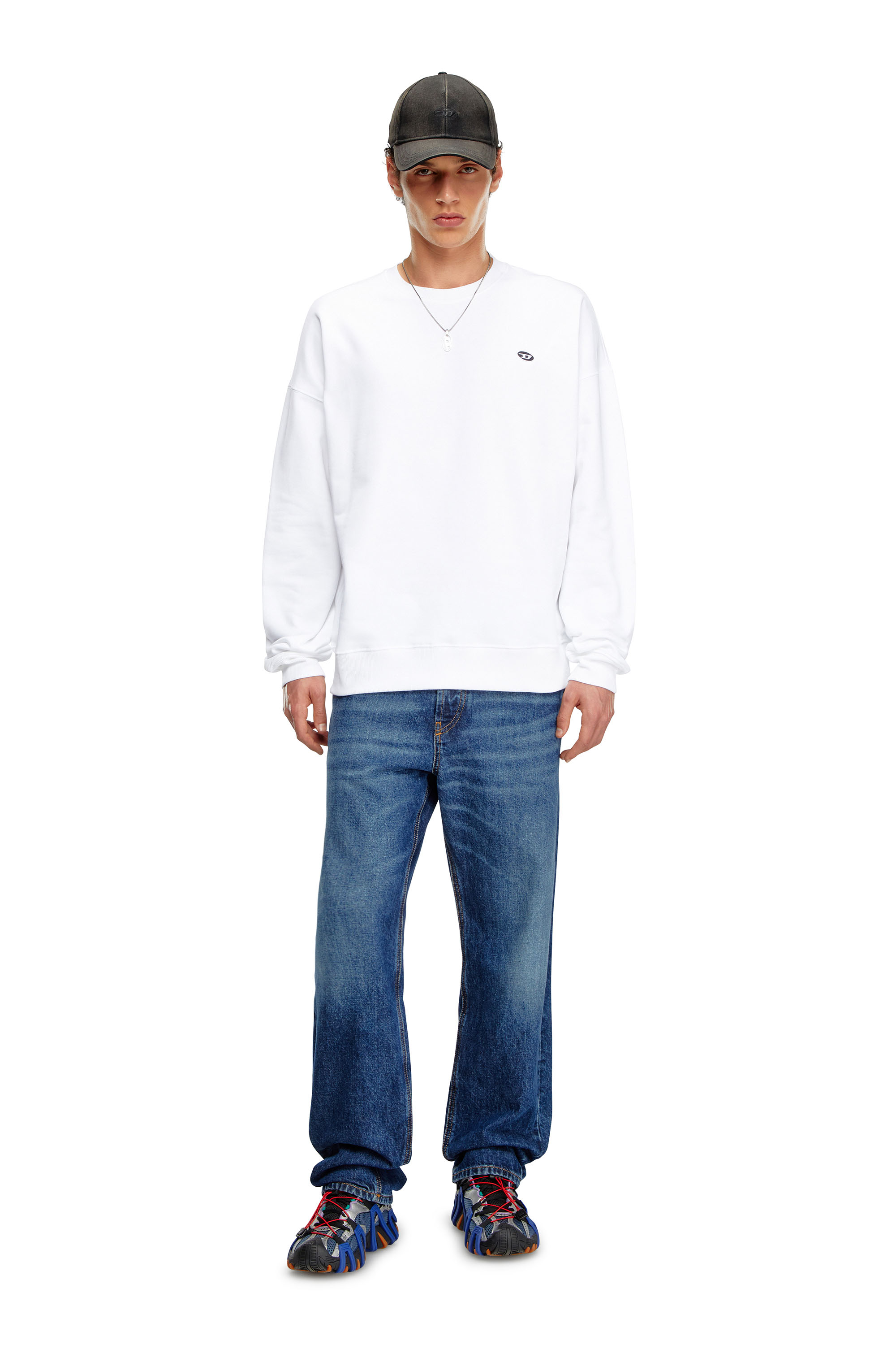 Diesel - S-ROB-DOVAL-PJ, Man Sweatshirt with logo patch in White - Image 2