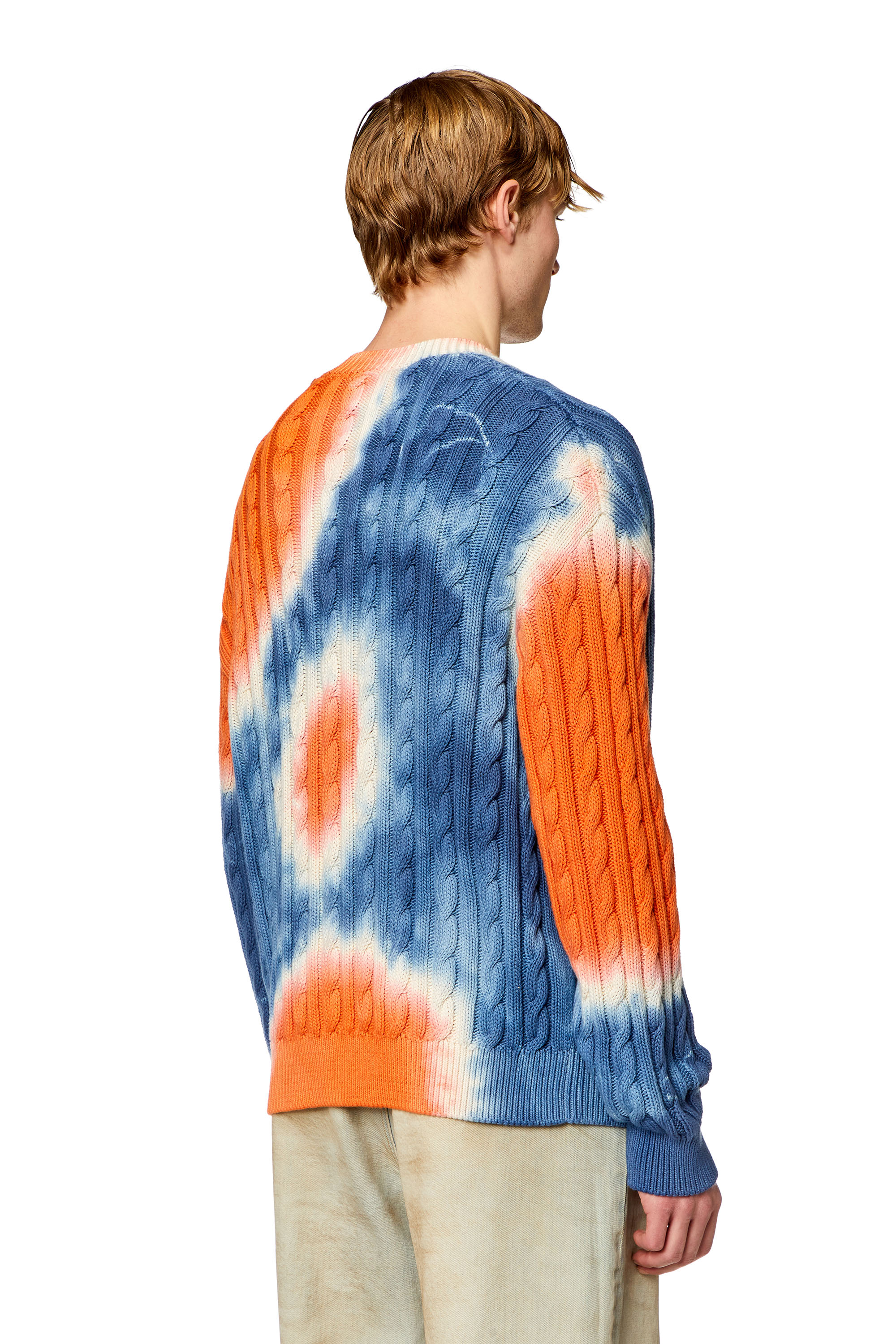 Diesel - K-JONNY, Man Tie-dye cardigan in cable-knit cotton in Multicolor - Image 2