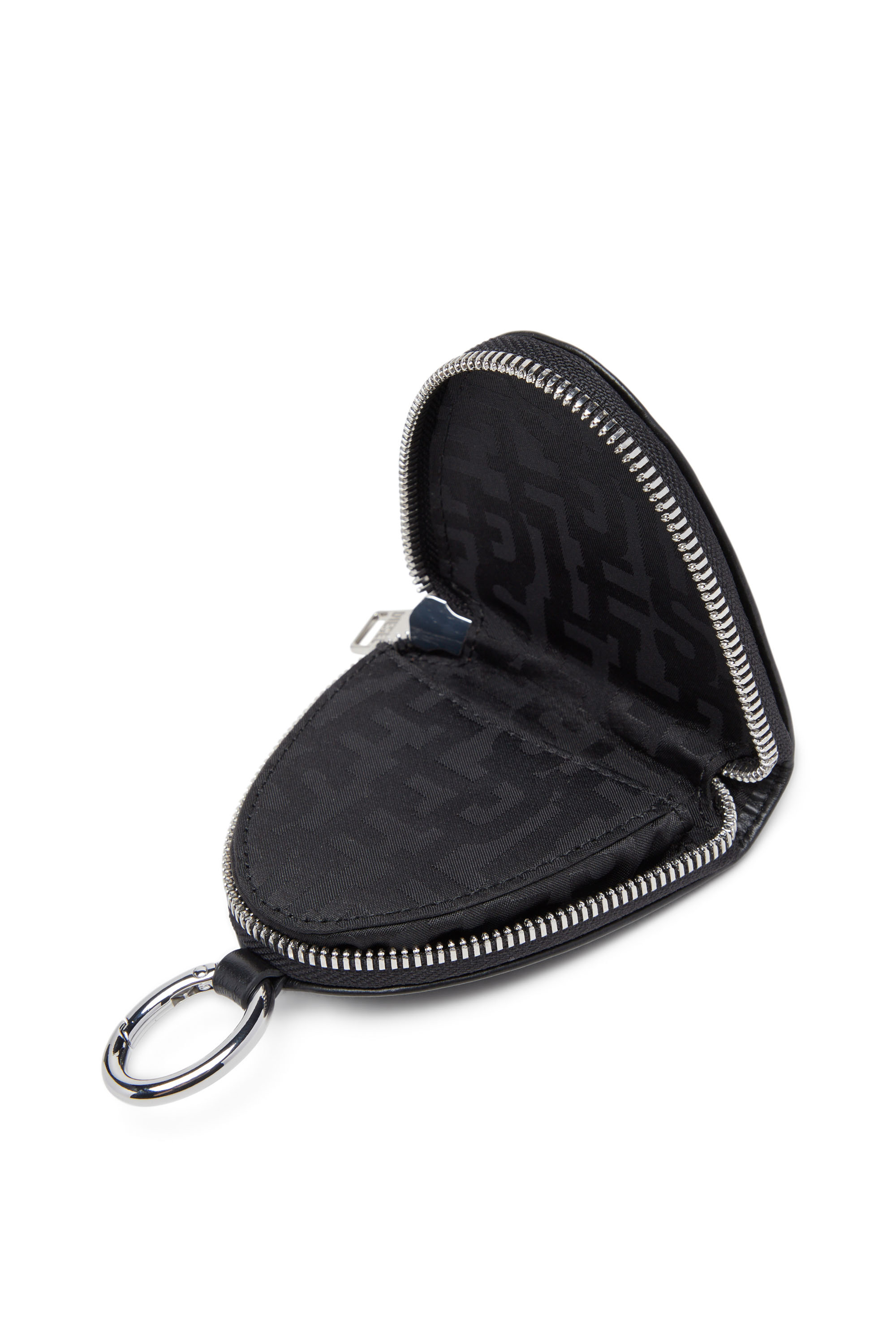 Diesel - COIN PURSE ZIP, Unisex Monedero de piel con el logotipo grabado in Negro - Image 3