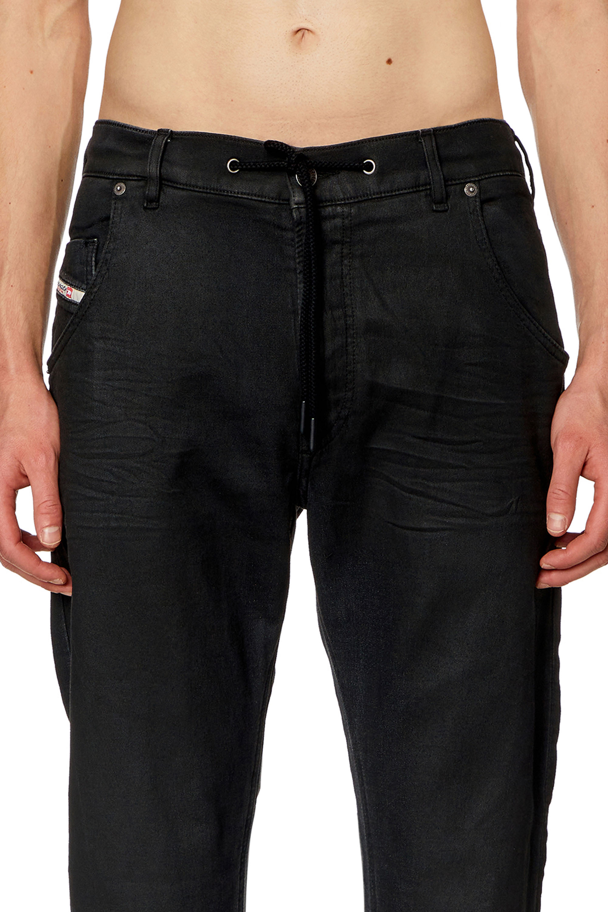 Diesel - Man Tapered 2030 D-Krooley Joggjeans® 068HU, Black/Dark grey - Image 4