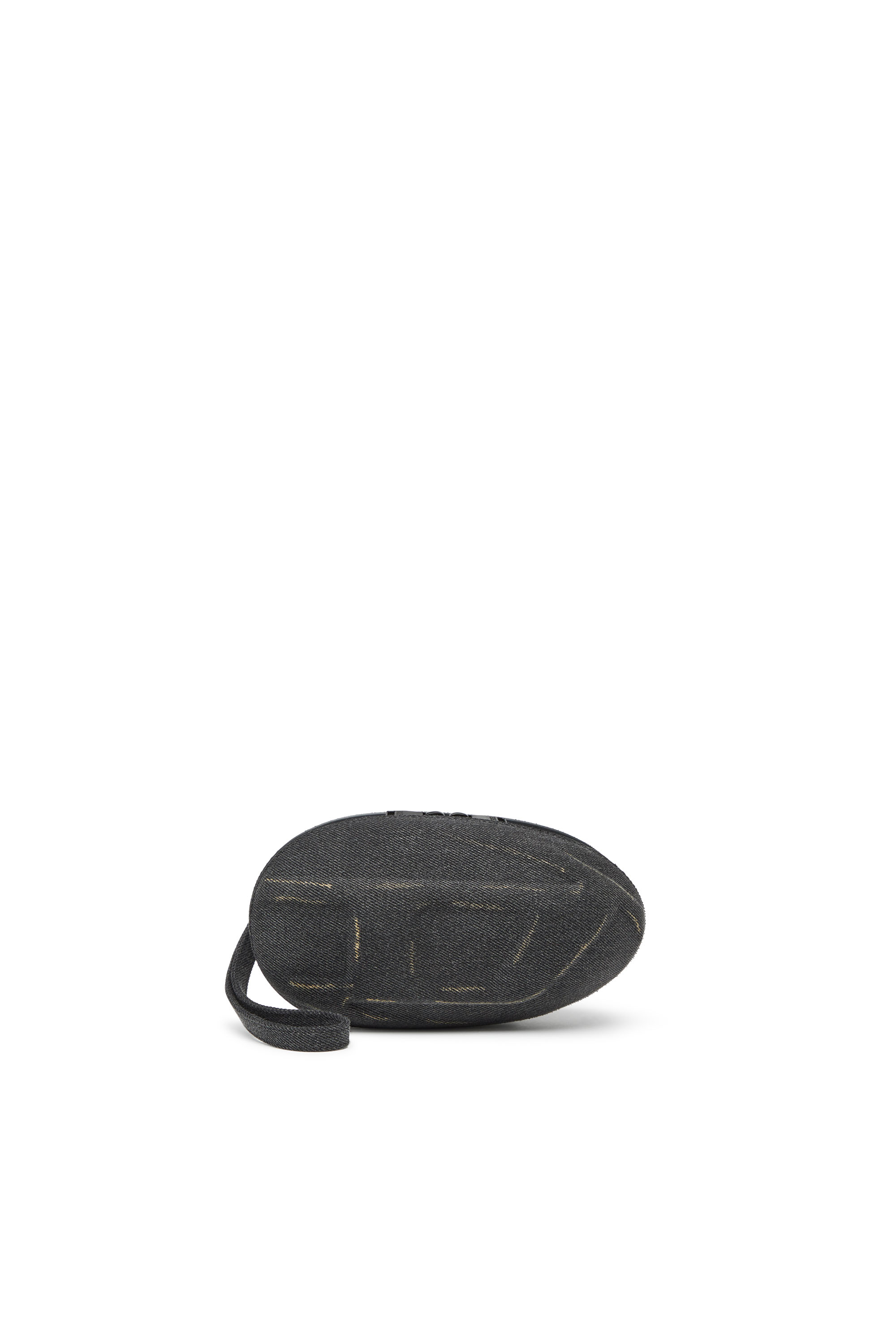 Diesel - D-CLUTCH, Unisex D-Clutch-Oval D Clutch in treated denim in Black - Image 1