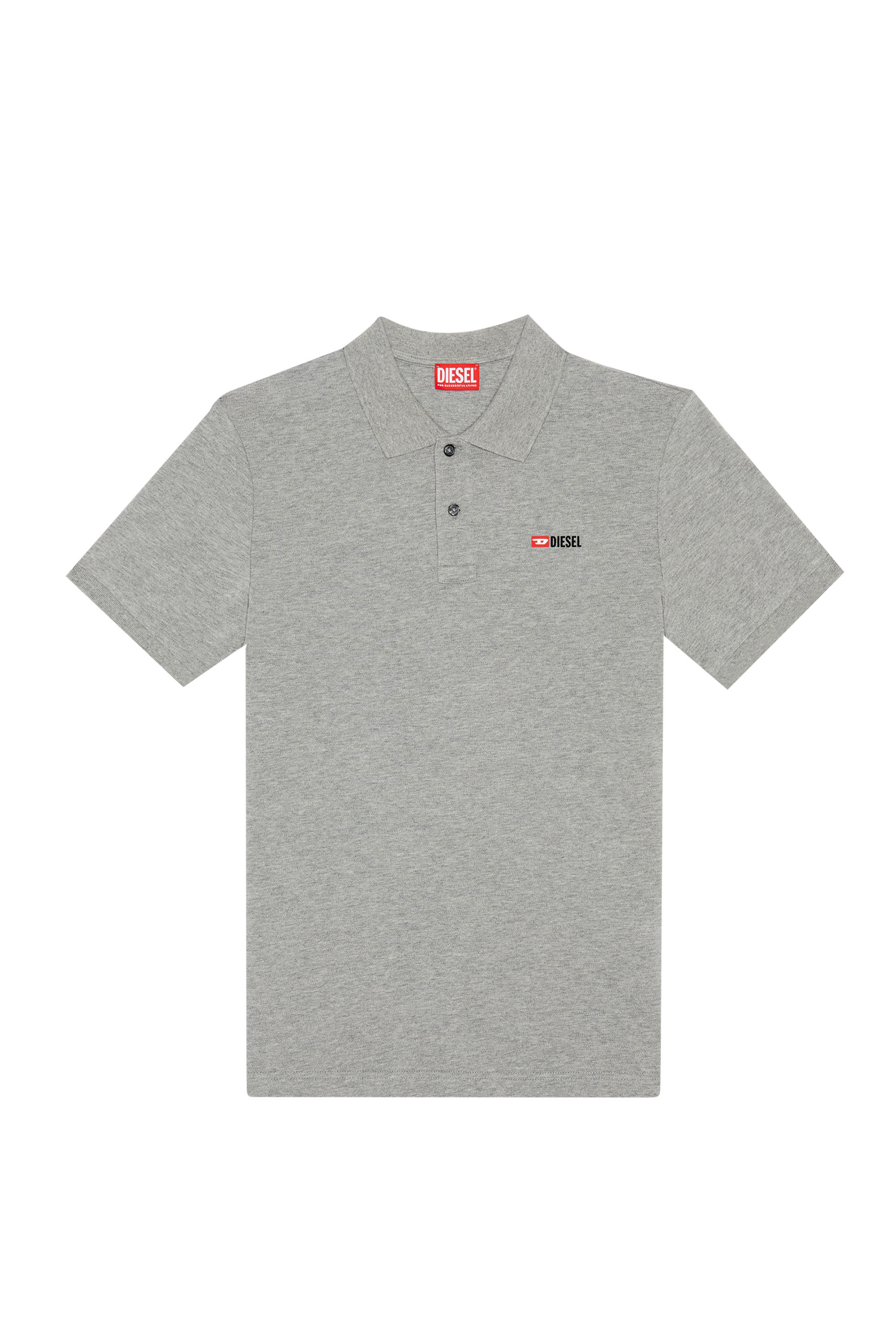 Diesel - T-SMITH-DIV, Man Polo shirt with 3D logo in Grey - Image 5