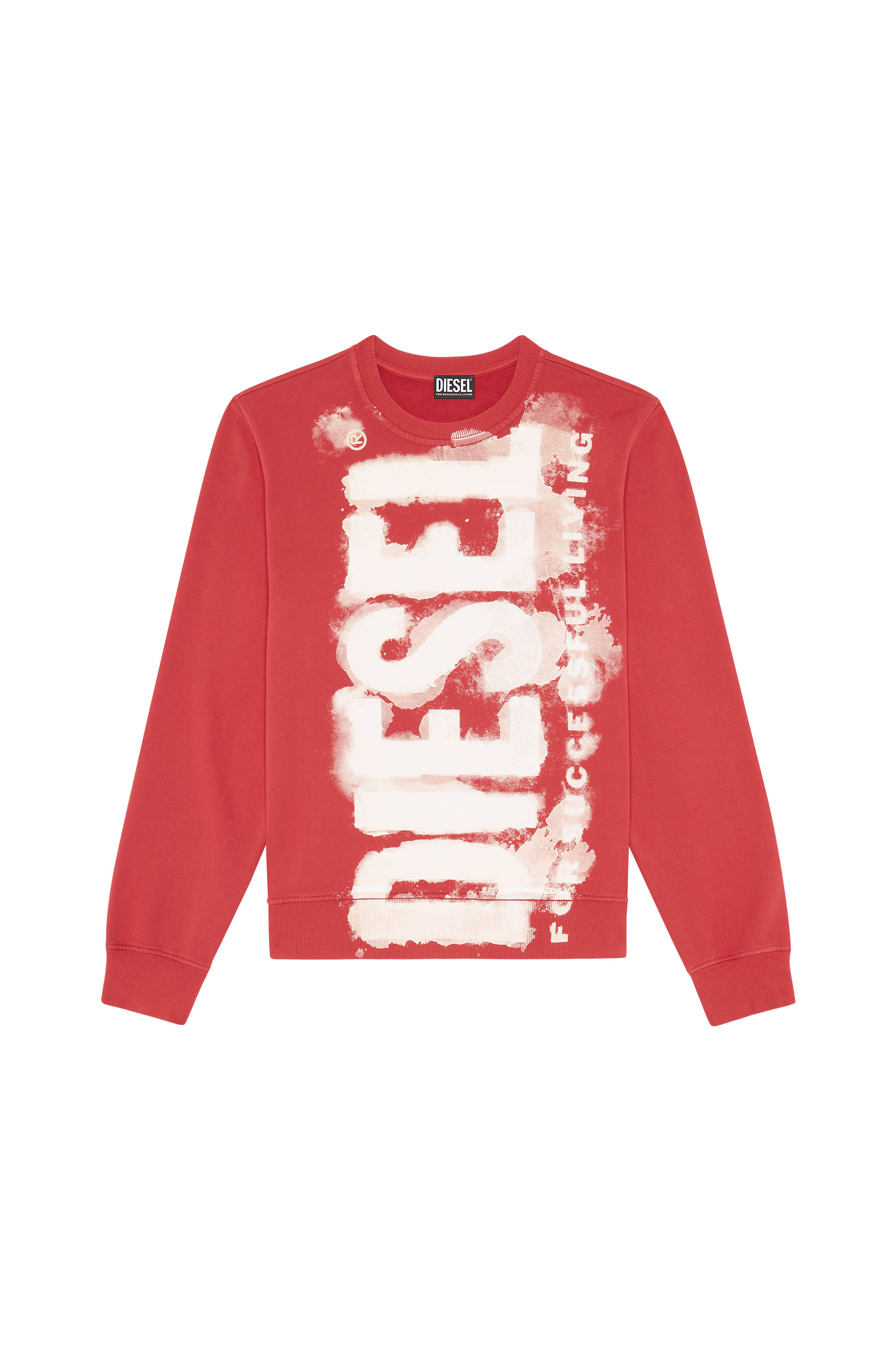 Diesel - S-GINN-E5, Man Sweatshirt with bleeding-effect logo in Red - Image 6