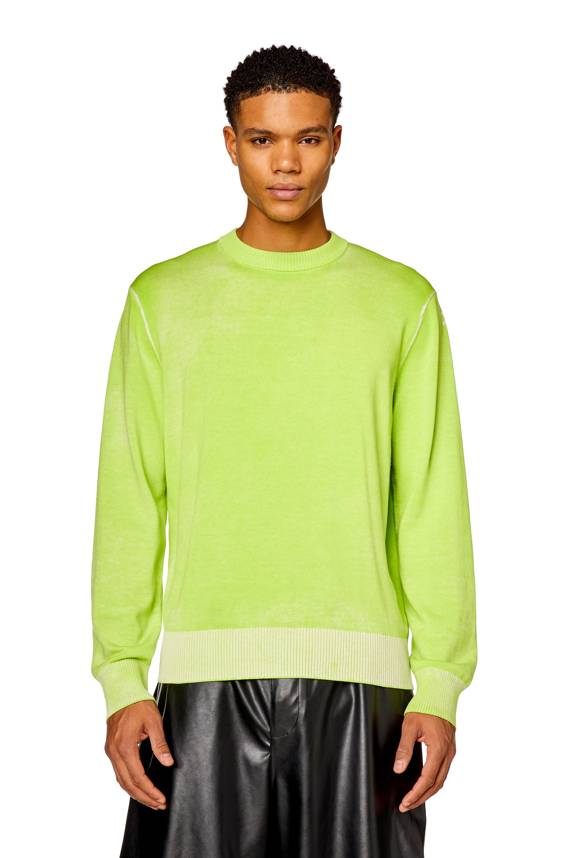 Diesel - K-LARENCE-B, Man Reverse-print cotton jumper in Green - Image 4