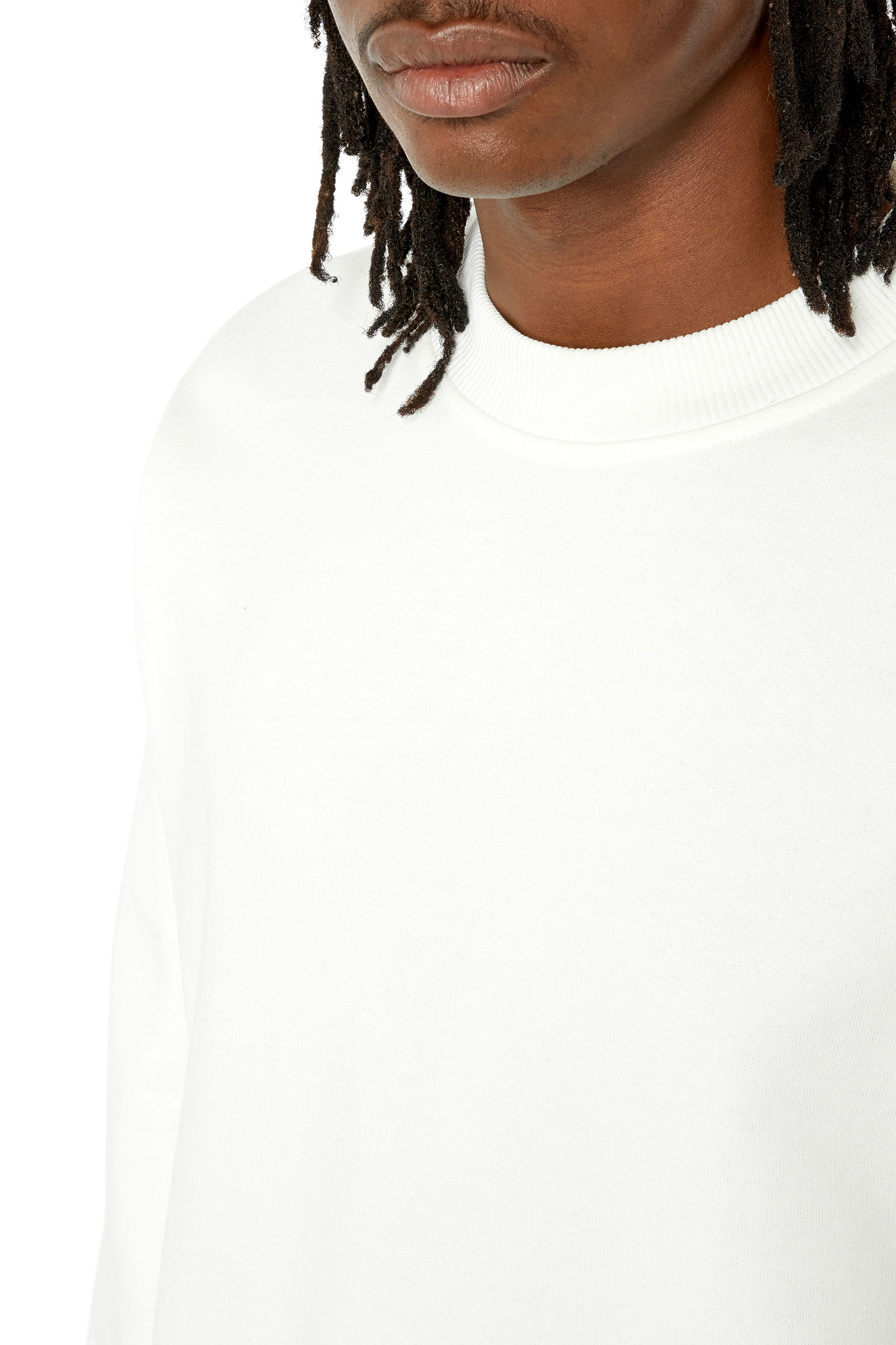 Diesel - S-ROB-MEGOVAL, Man Sweatshirt with back maxi D logo in White - Image 4