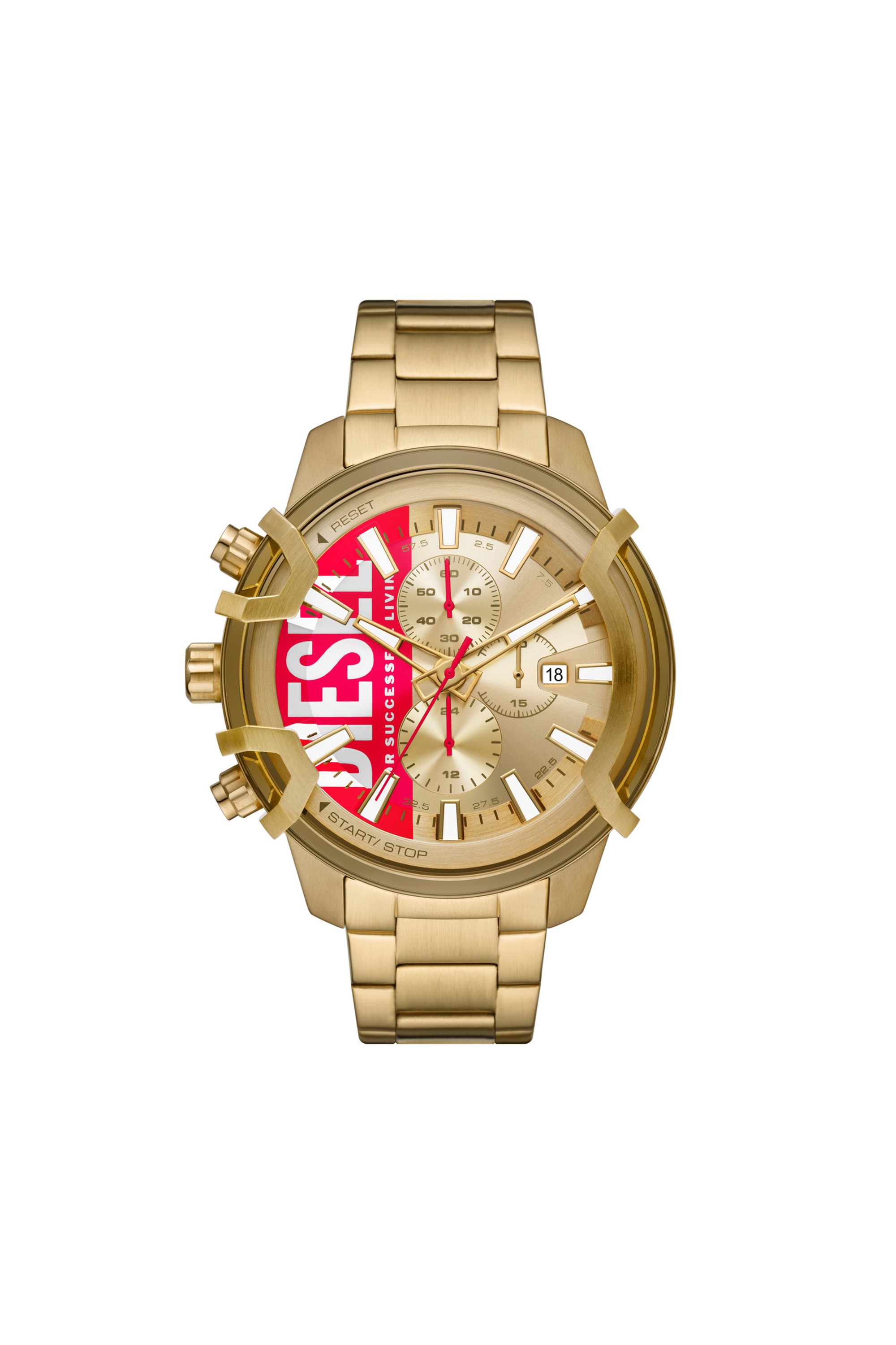 Diesel - DZ4595, Man Griffed chronograph gold-tone stainless steel watch in Oro - Image 1
