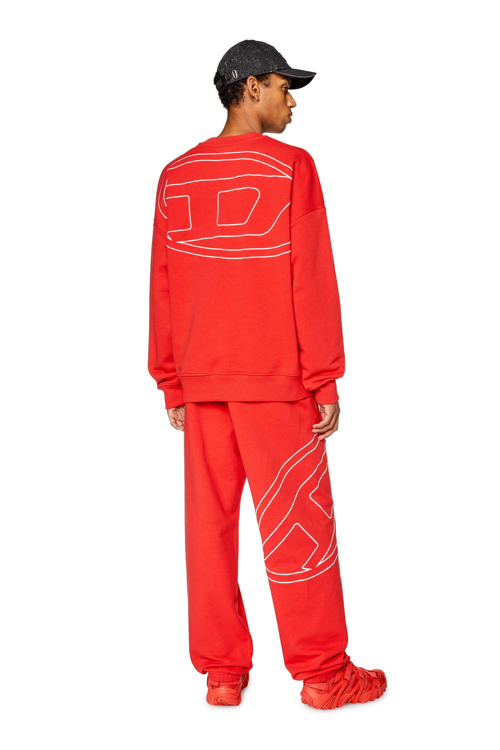 Diesel - S-ROB-MEGOVAL-D, Man Sweatshirt with logo embroidery in Red - Image 2