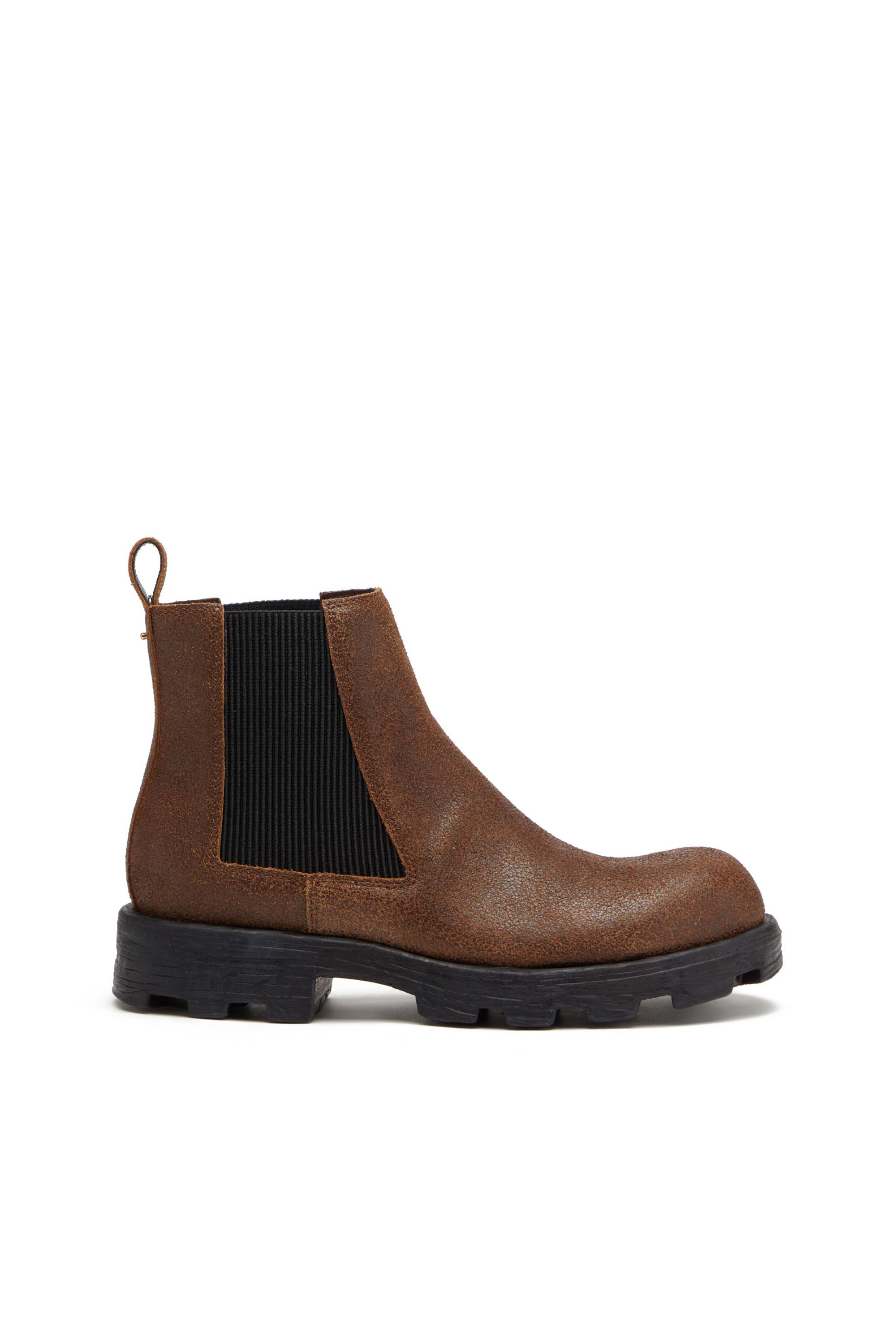 Diesel - D-HAMMER LCH, Man D-Hammer LCH - Chelsea boots in cracked leather in Brown - Image 1