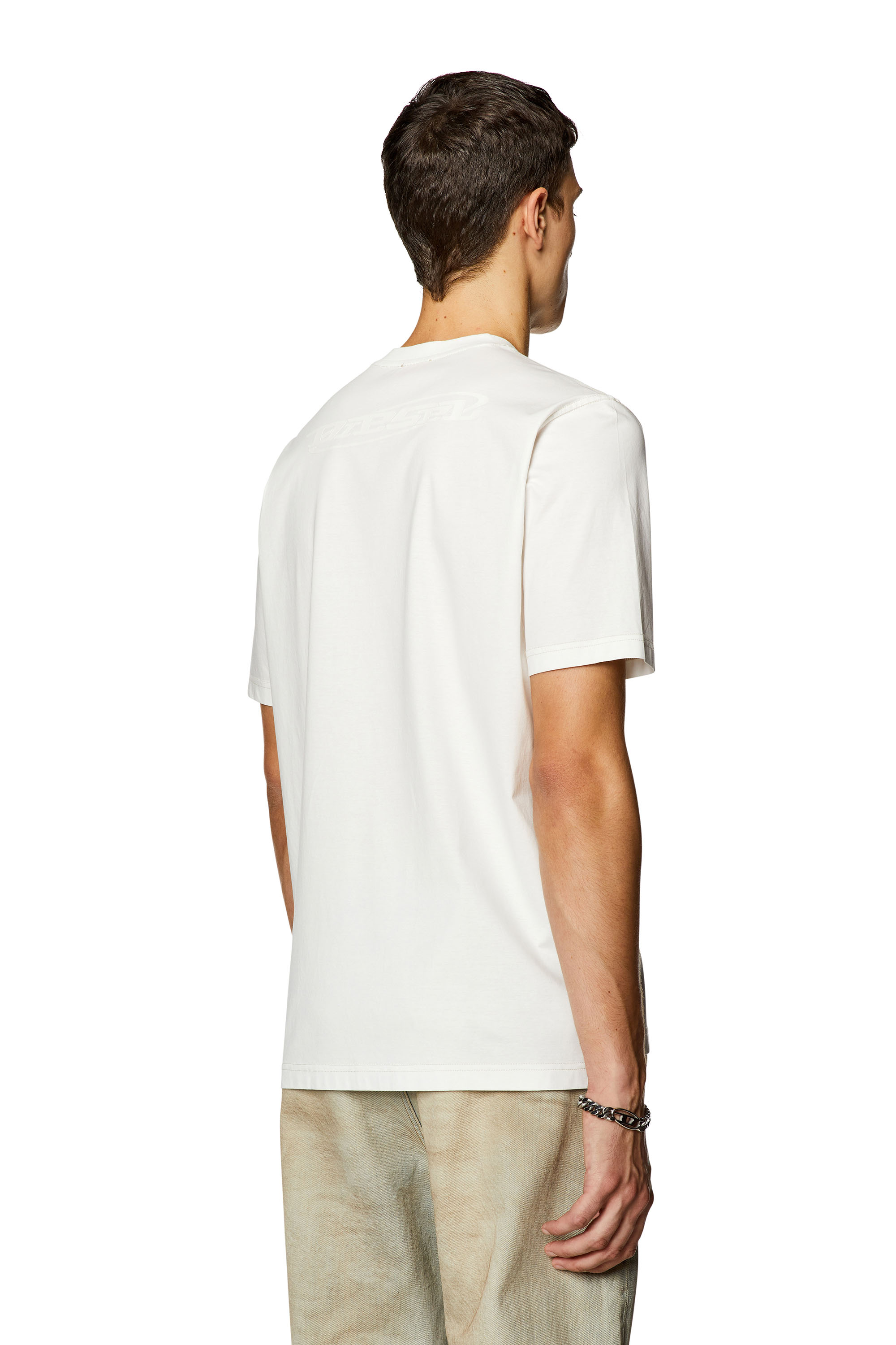 Diesel - T-MUST-SLITS-N, Man Logo-print T-shirt in mercerised cotton in White - Image 2