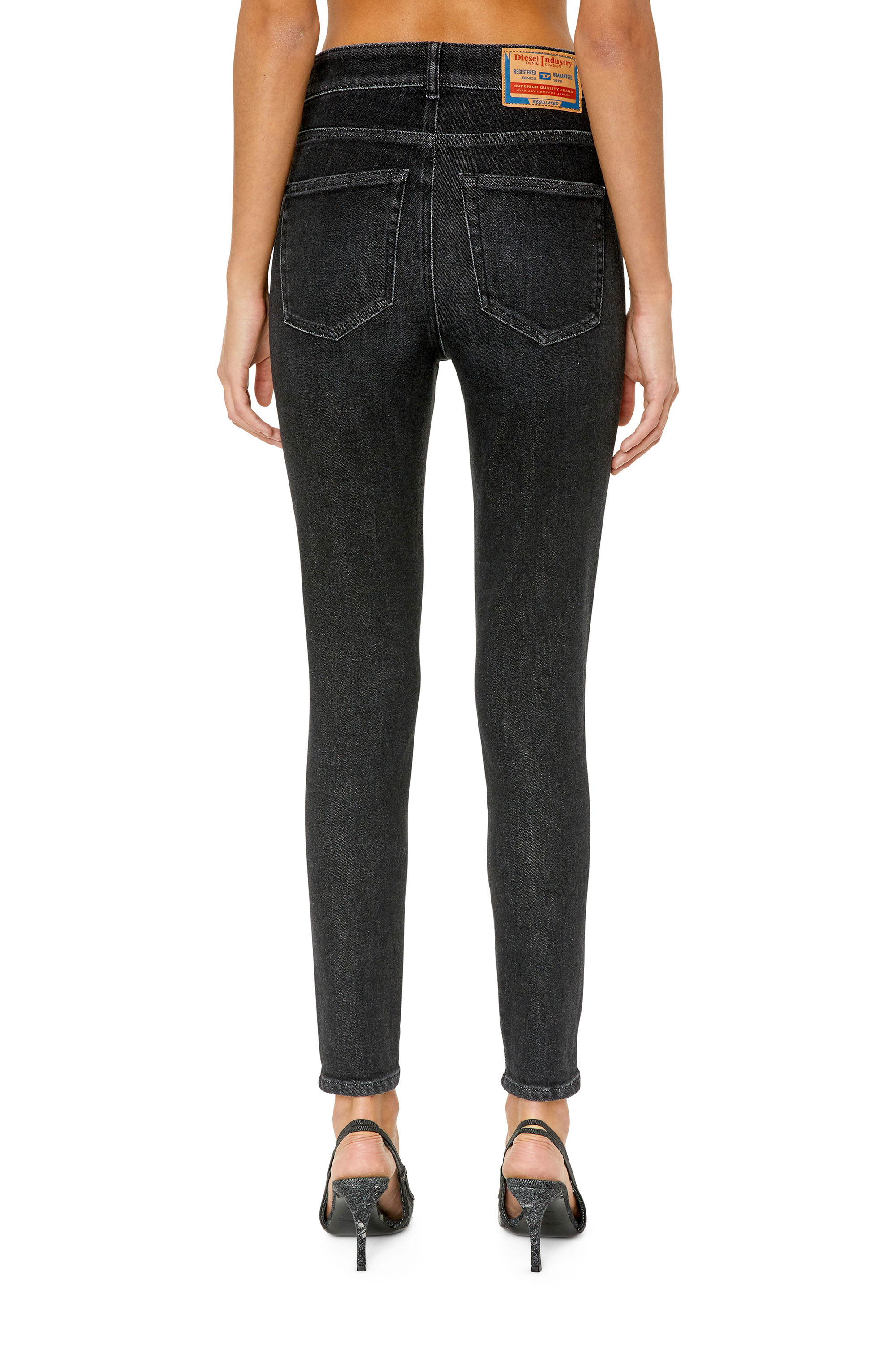 Diesel - Woman Super skinny Jeans 1984 Slandy-High 09E93, Black/Dark grey - Image 3