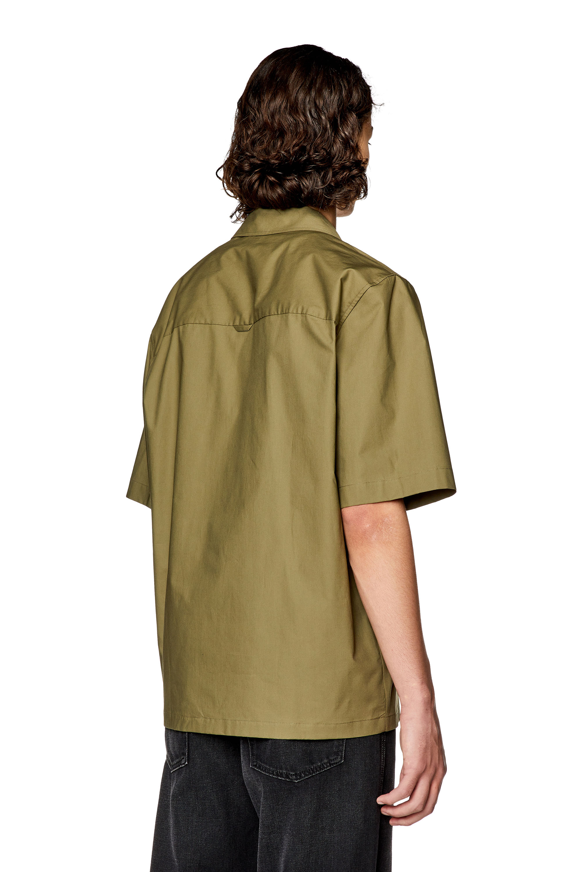 Diesel - S-MAC-22-B, Man Bowling shirt with embroidered logo in Green - Image 3