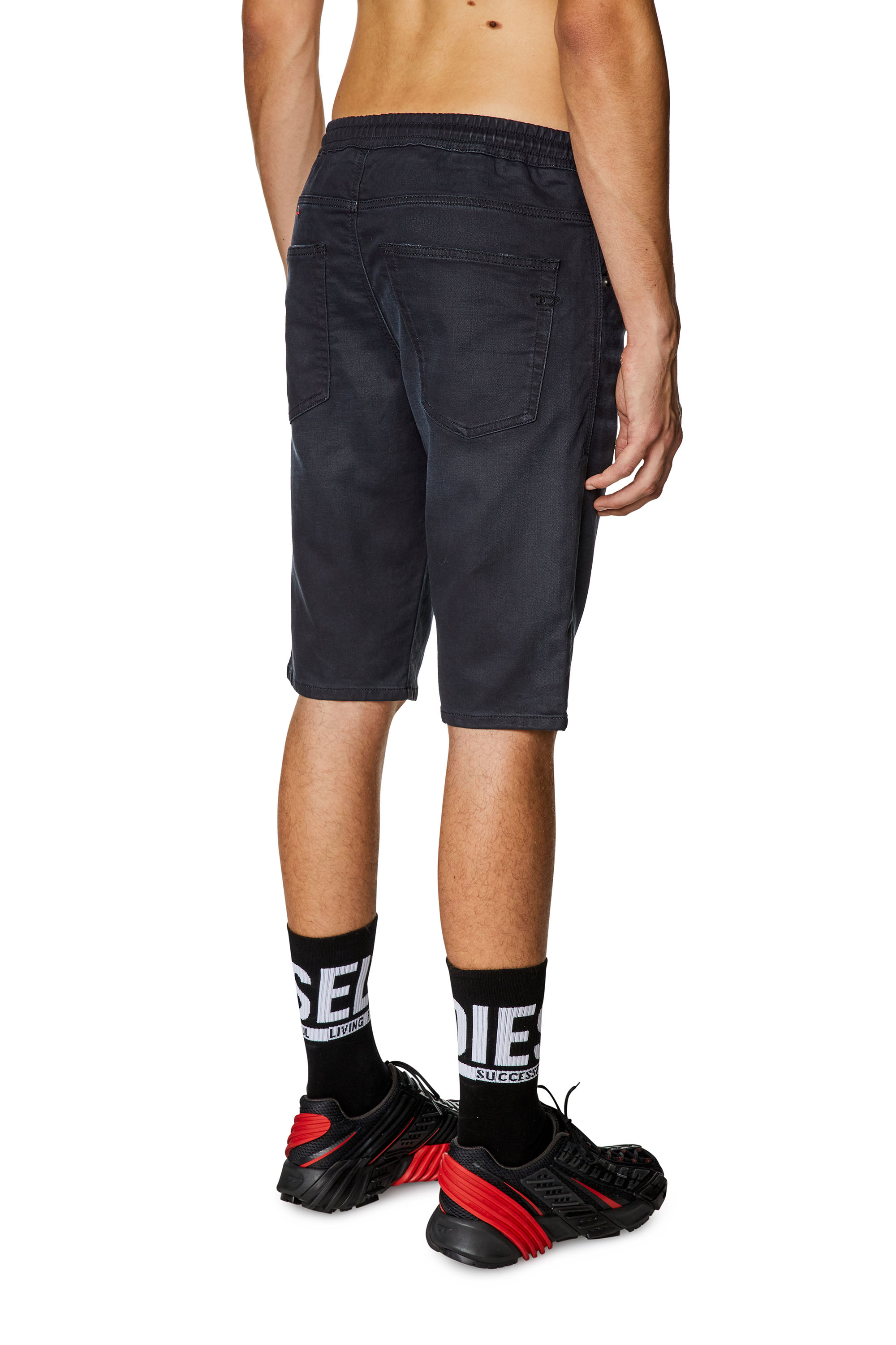 Diesel - 2033 D-KROOLEY-SHORT JOGG, Man Chino shorts in JoggJeans in Black - Image 4