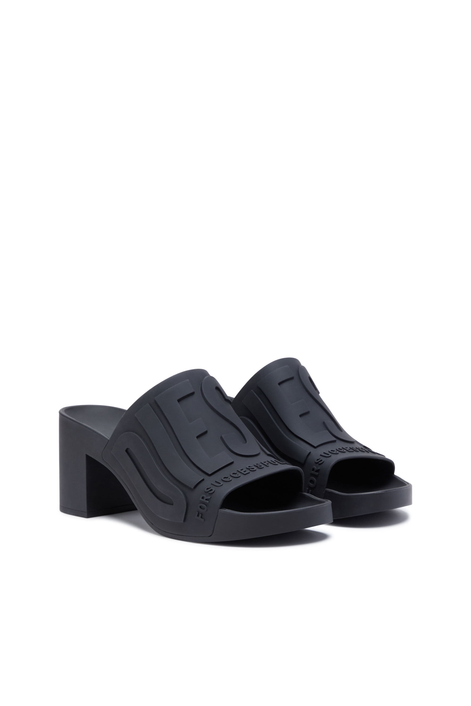 Diesel - SA-PAMELA H, Woman Sa-Pamela-Heeled rubber pool slides in Black - Image 2