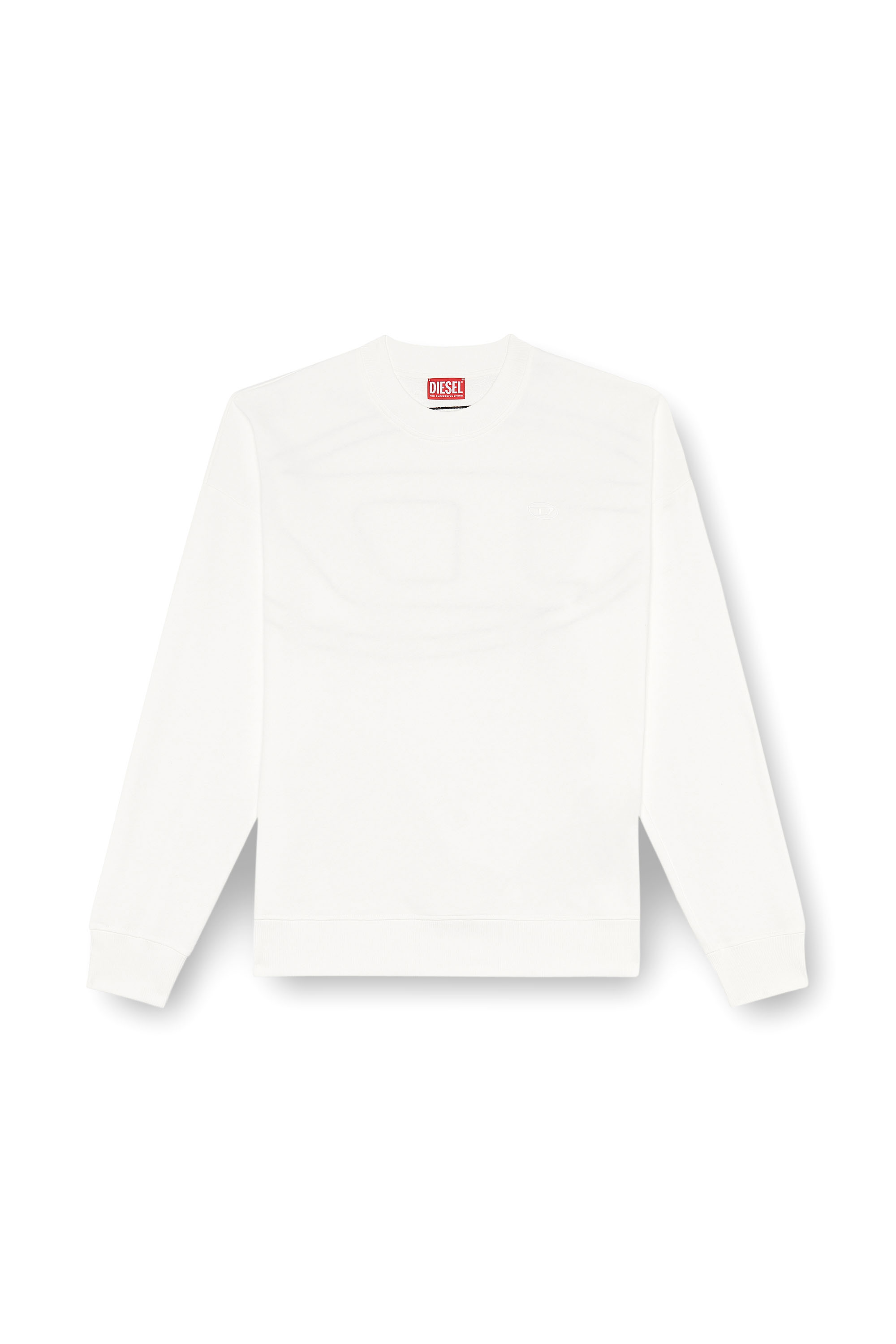 Diesel - S-ROB-MEGOVAL-D, Man Sweatshirt with logo embroidery in White - Image 4