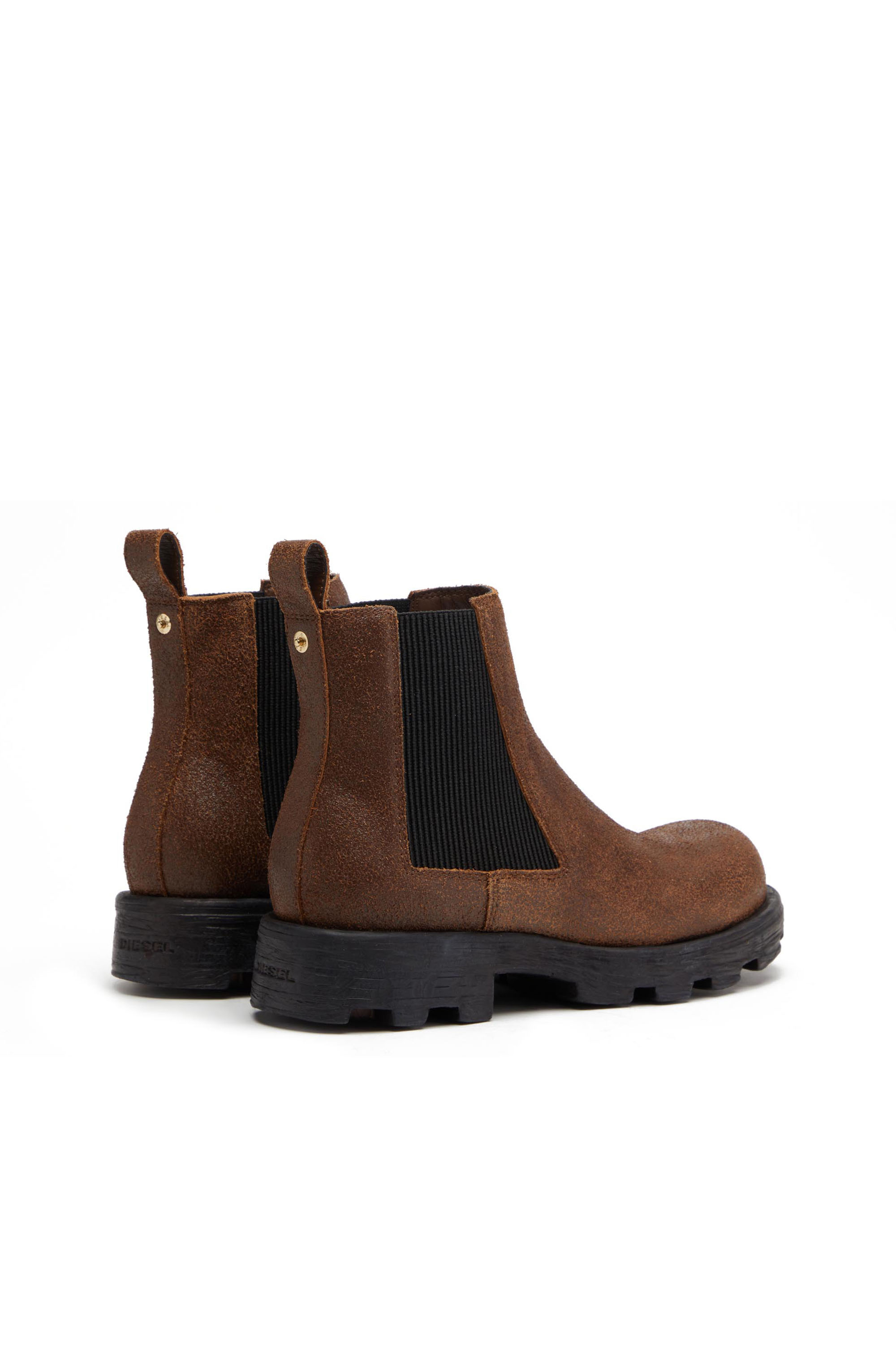 Diesel - D-HAMMER LCH, Man D-Hammer LCH - Chelsea boots in cracked leather in Brown - Image 3