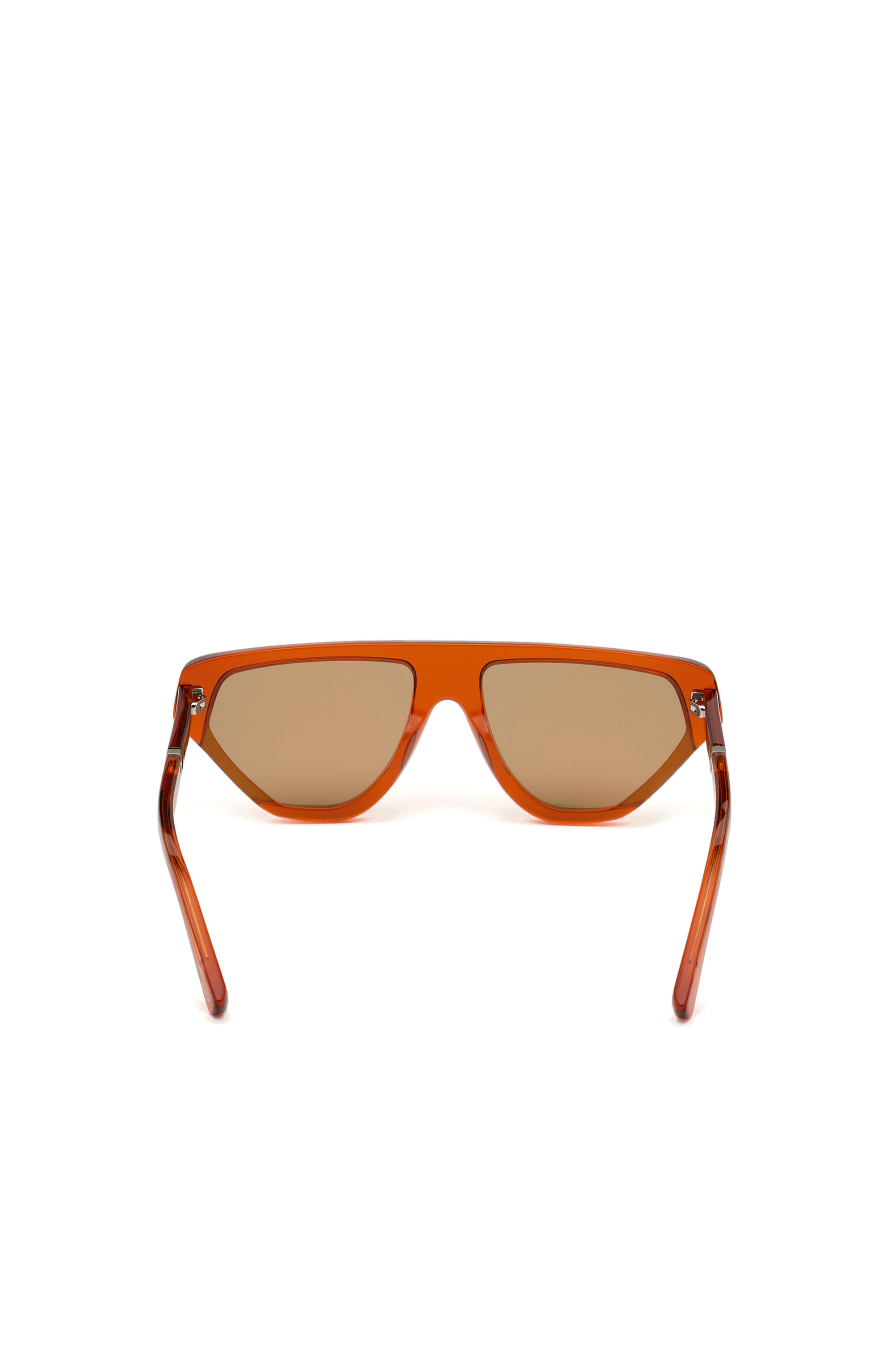 Diesel - DL0322, Unisex Geometric pilot wrap around frame in acetate with extended lenses in Orange - Image 4