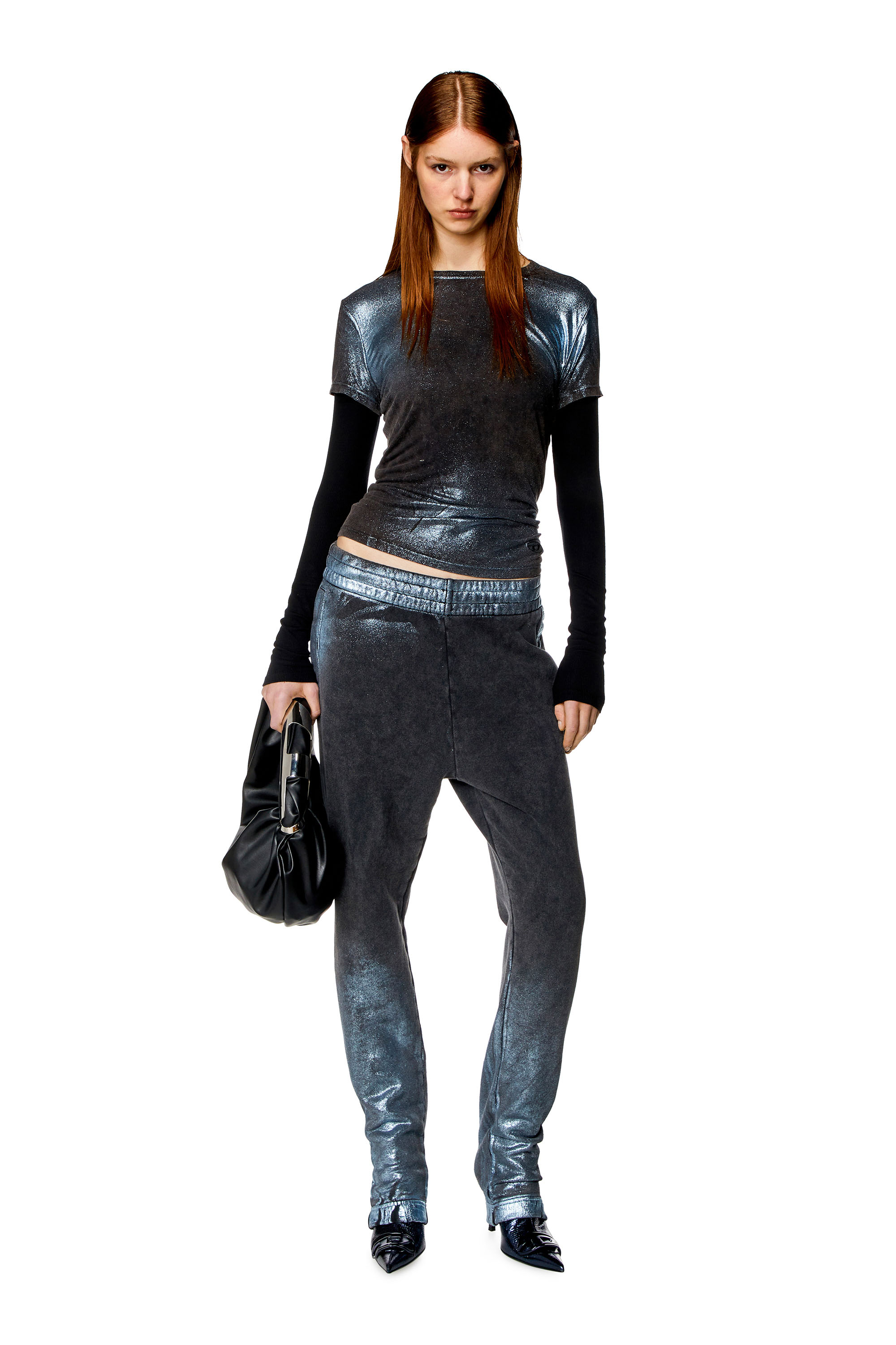 Diesel - P-LEB, Mujer Pantalones deportivos metálicos desteñidos in Multicolor - Image 3