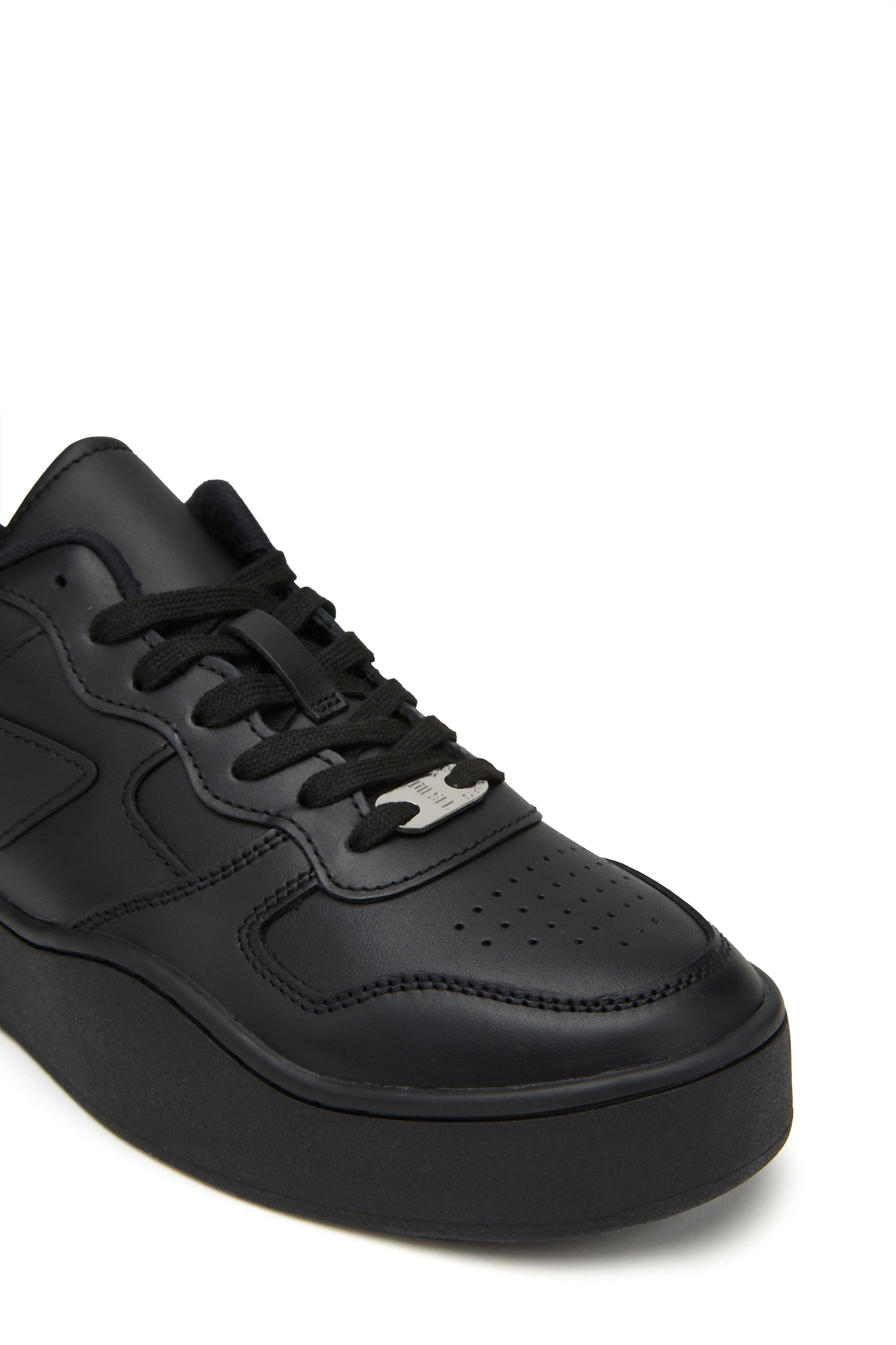 Diesel - S-UKIYO LOW, Man Leather low-top sneakers with D logo in Black - Image 6