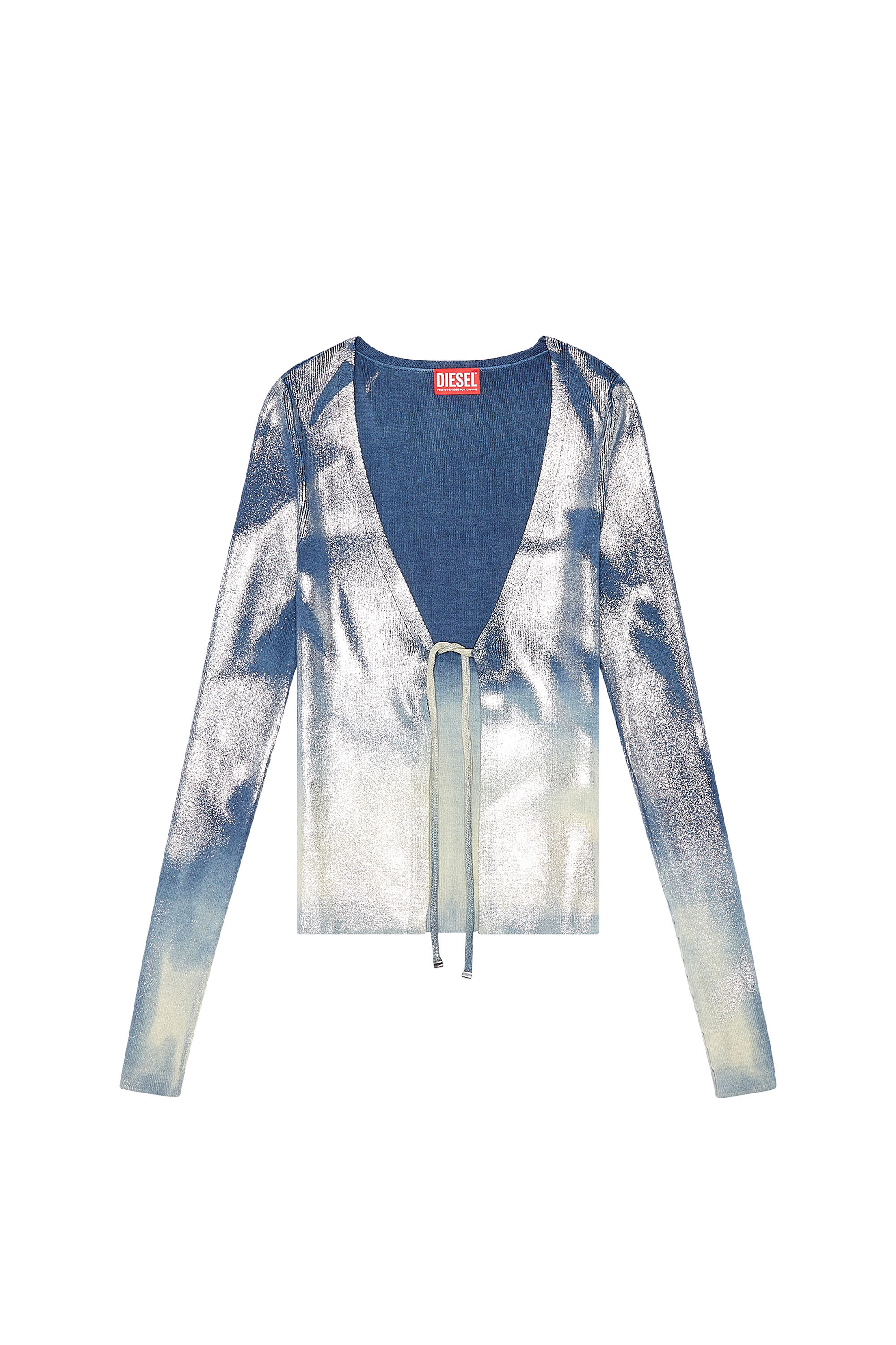 Diesel - M-ISOLDE, Woman Faded metallic cardigan in Blue - Image 3