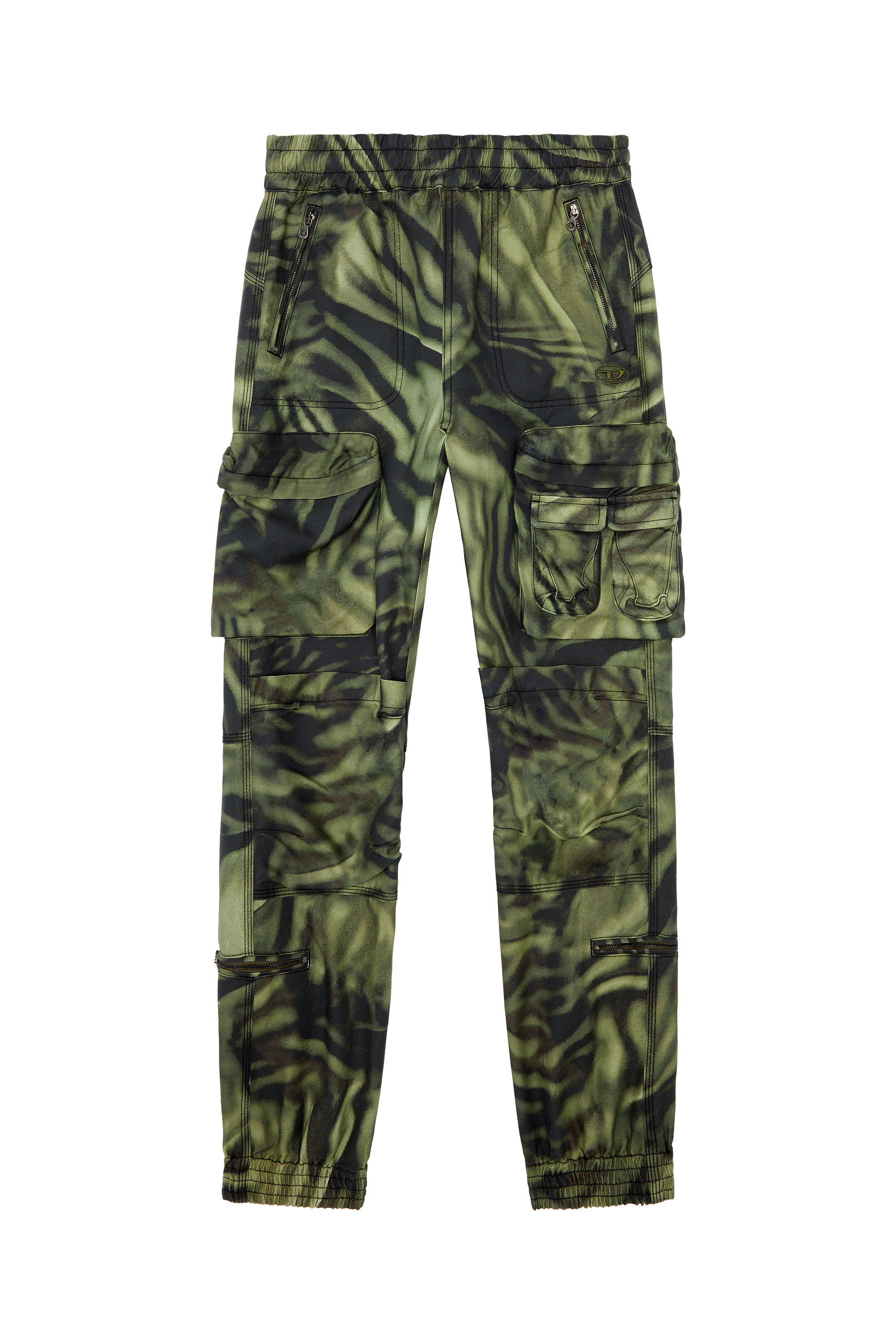 Diesel - P-MIROW, Woman Cargo pants in zebra-camo twill in Multicolor - Image 3