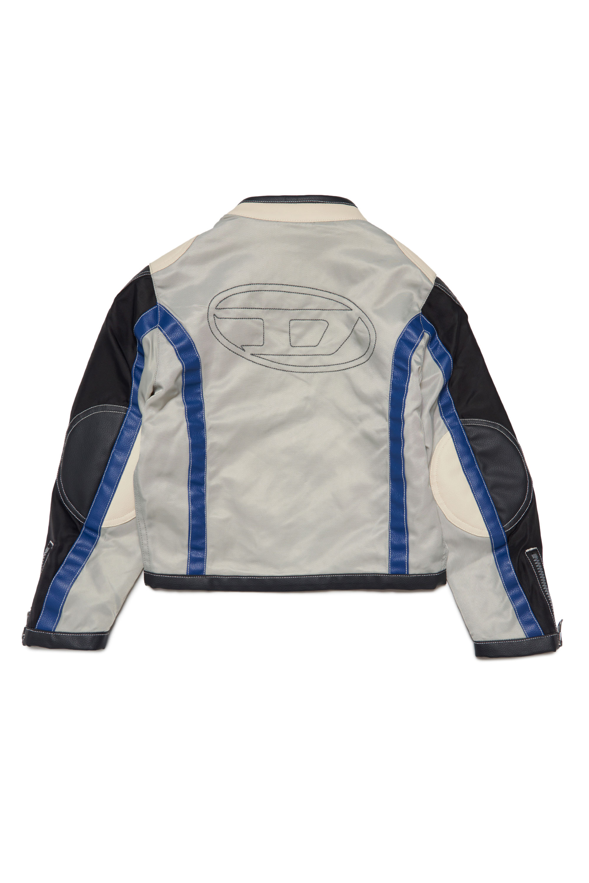 Diesel - JKREATOR, Man Colour-block biker jacket in coated nylon in Multicolor - Image 2
