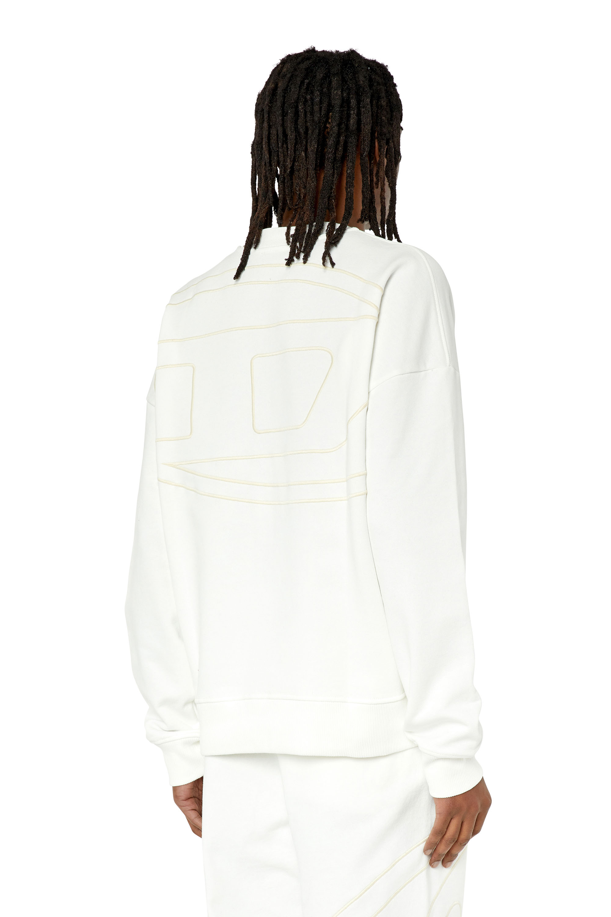Diesel - S-ROB-MEGOVAL, Man Sweatshirt with back maxi D logo in White - Image 1
