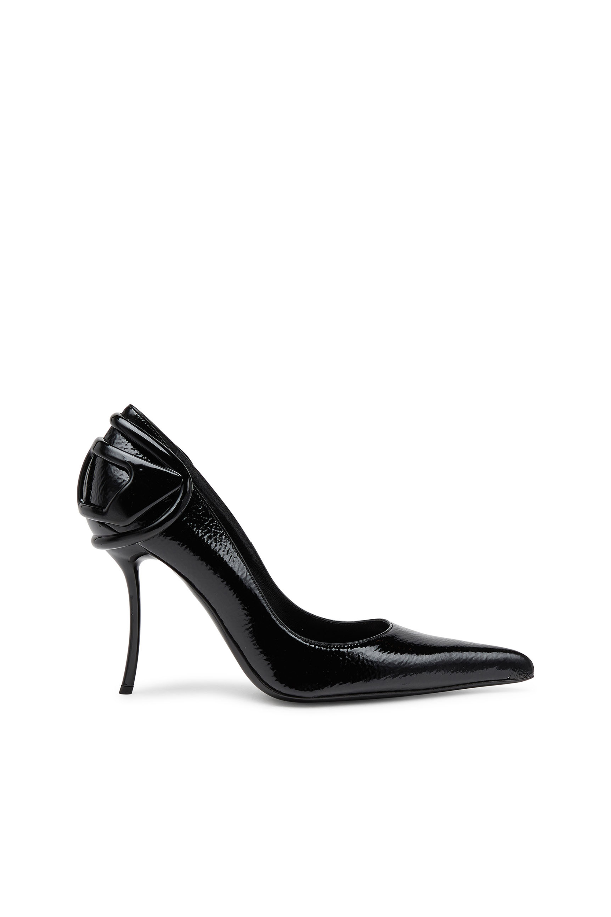 Diesel - D-TEN&HALF P, Woman's D-Ten&Half-Glossy pumps with curved heel in Black - 1