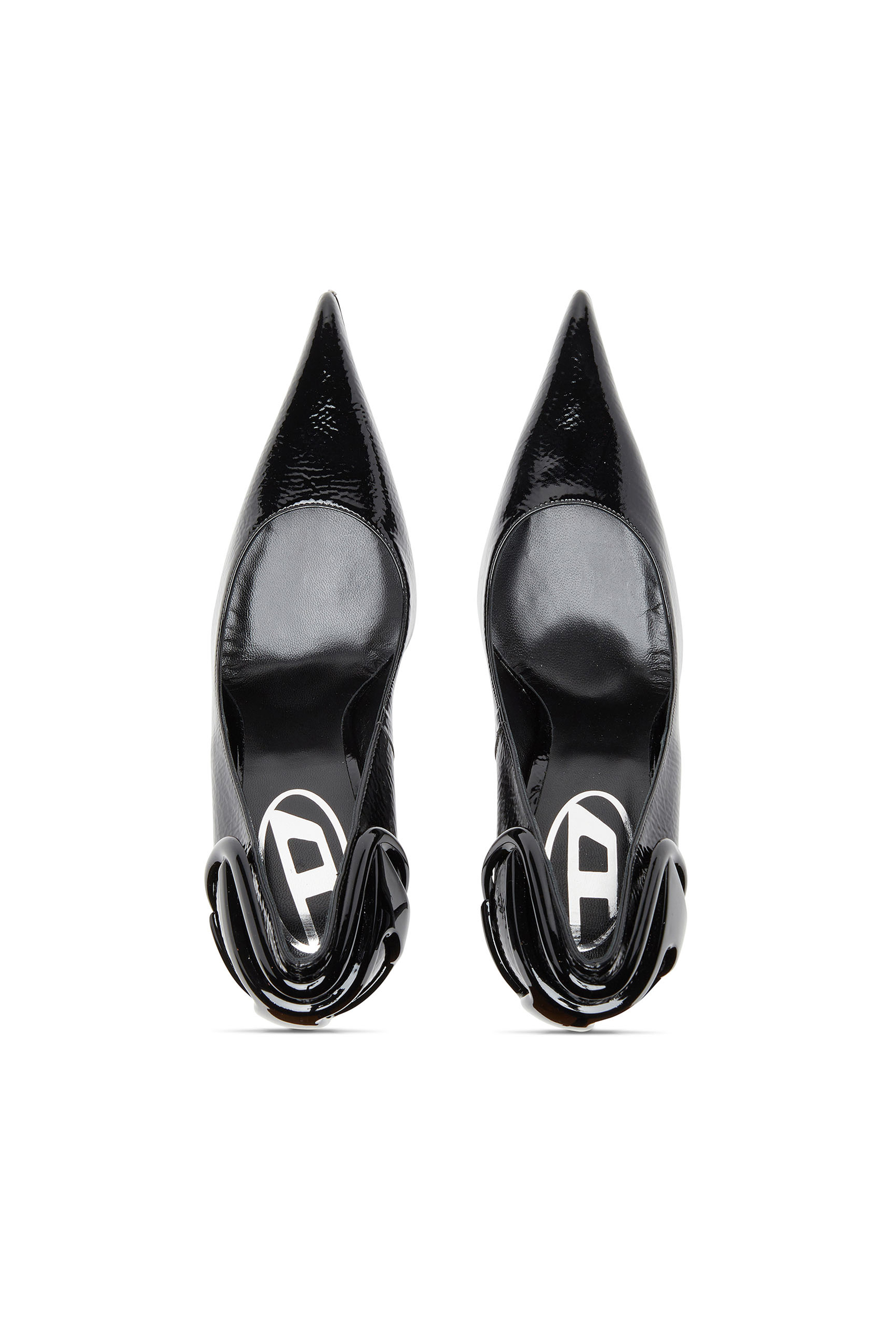 Diesel - D-TEN&HALF P, Woman's D-Ten&Half-Glossy pumps with curved heel in Black - 5