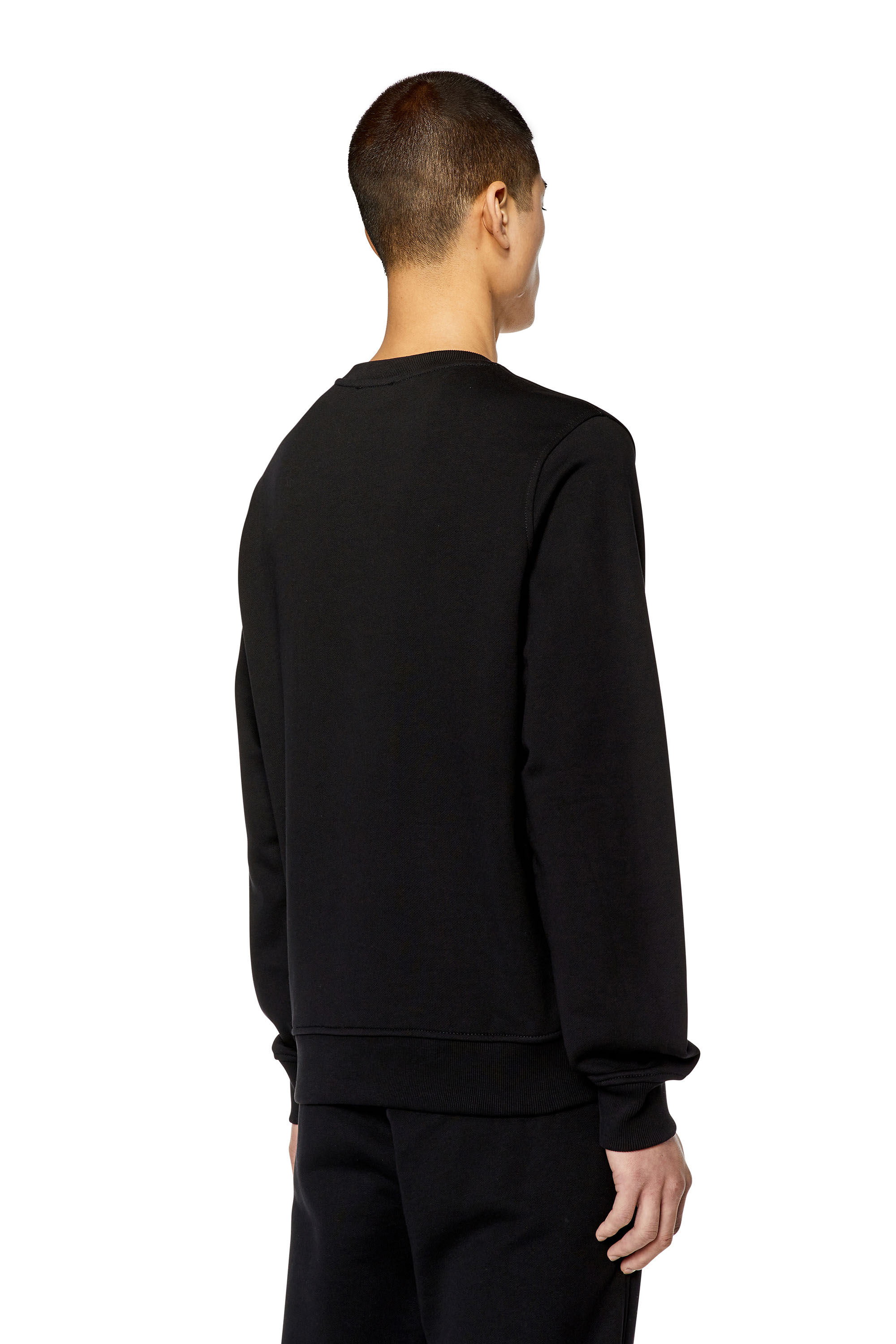 Diesel - S-GINN-DIV, Man Sweatshirt with logo appliqué in Black - Image 4