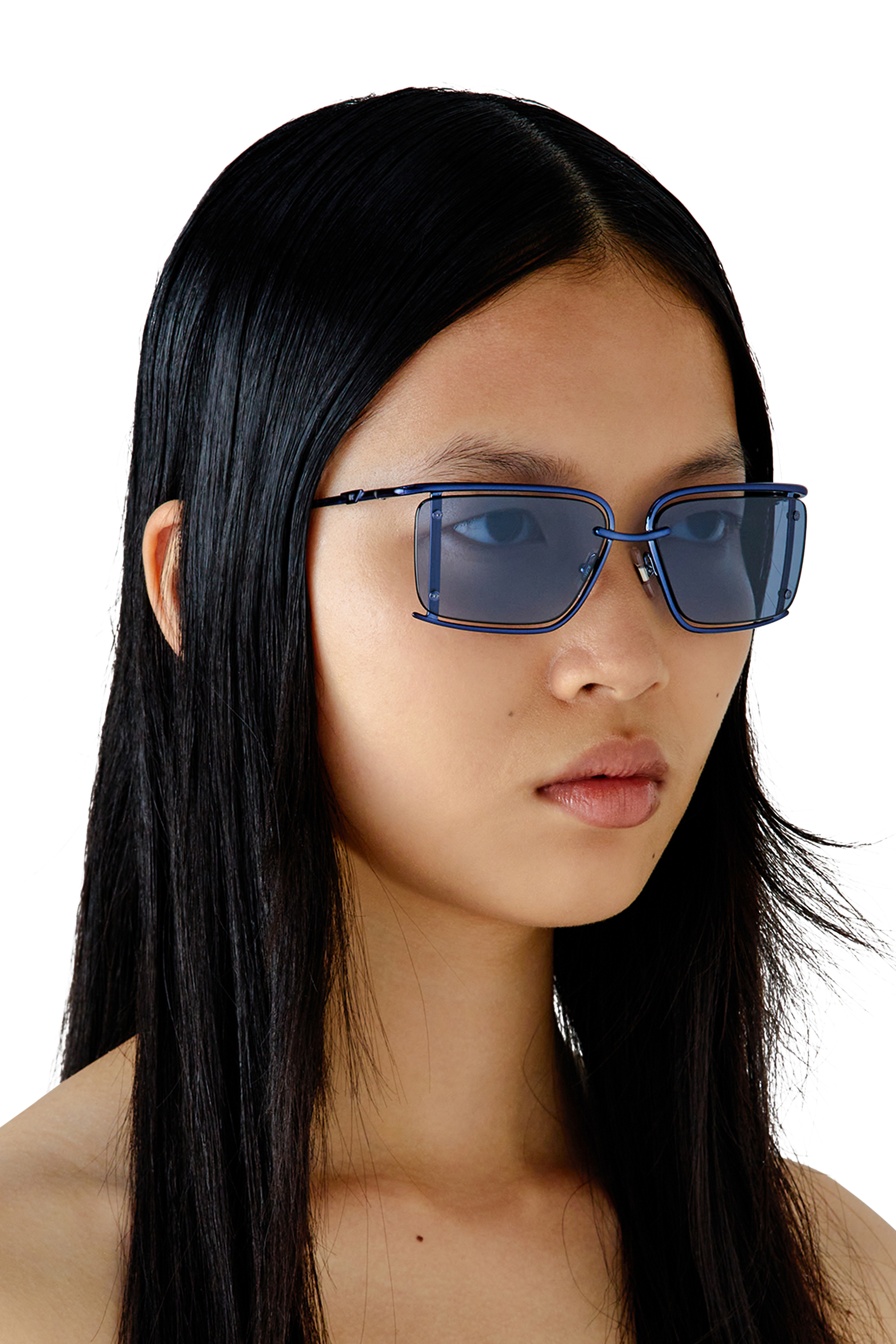 Diesel - 0DL1002, Unisex Rectangle sunglasses in Blue - Image 6