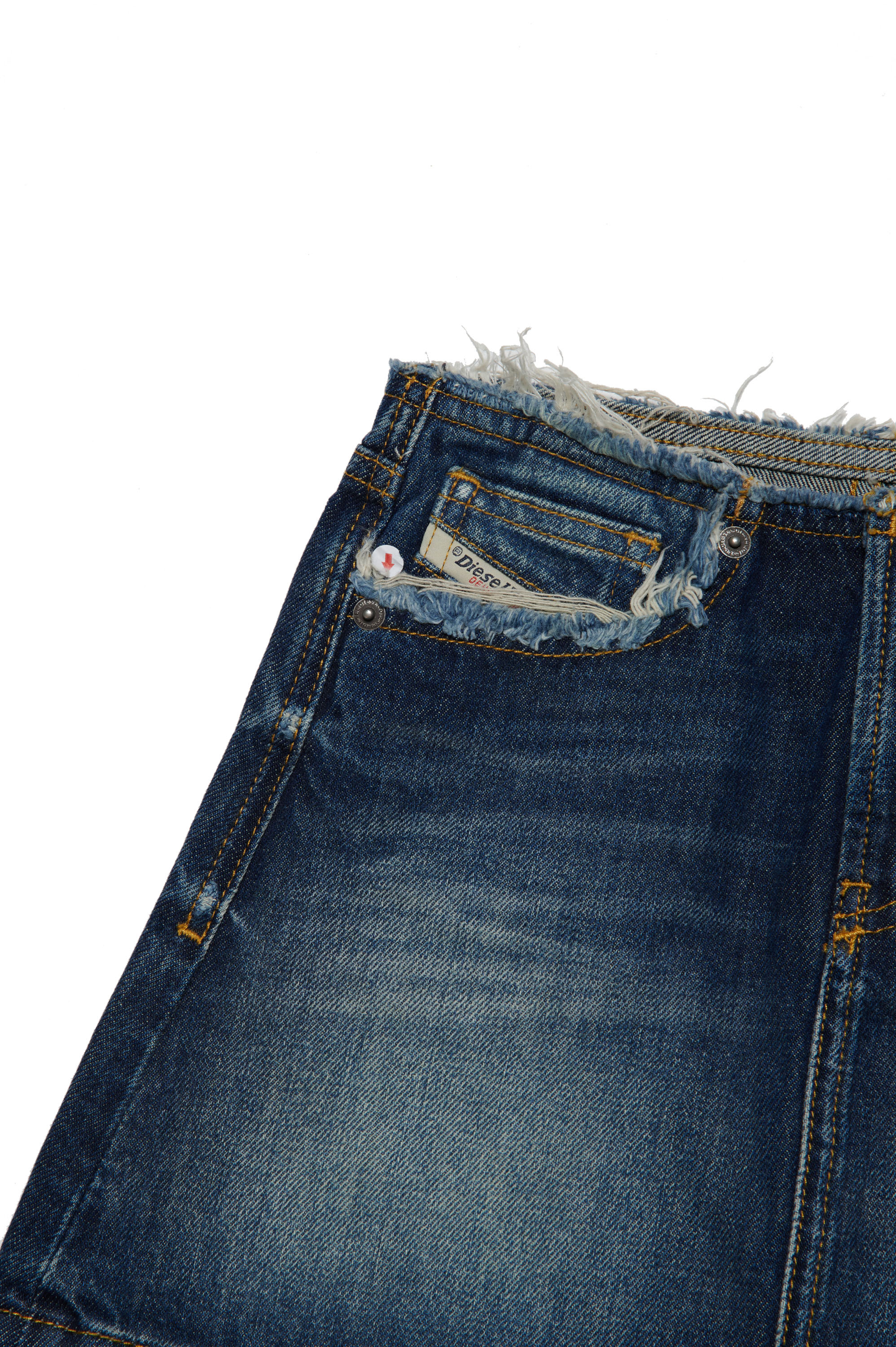 Diesel - GEALBU-S2-J, Woman Short denim skirt with frayed details in Blue - Image 3
