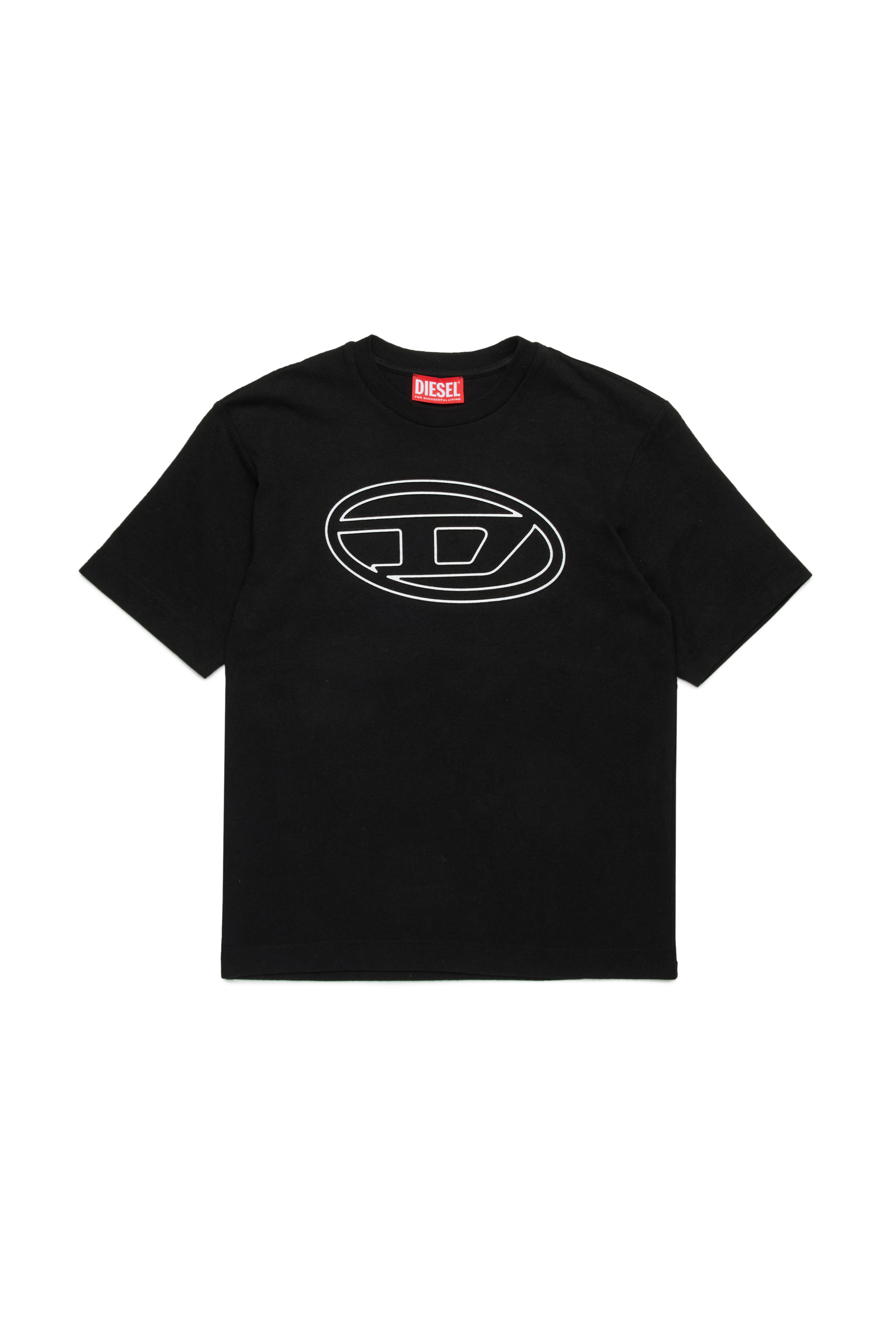 Diesel - TJUSTBIGOVAL OVER, Man's T-shirt with Oval D outline logo in Black - 1