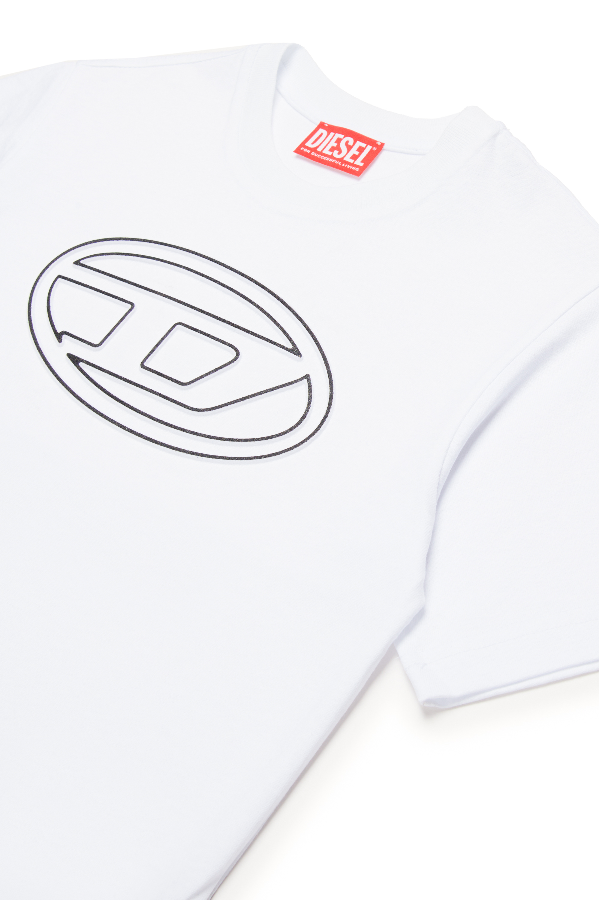 Diesel - TJUSTBIGOVAL OVER, Man's T-shirt with Oval D outline logo in White - 3