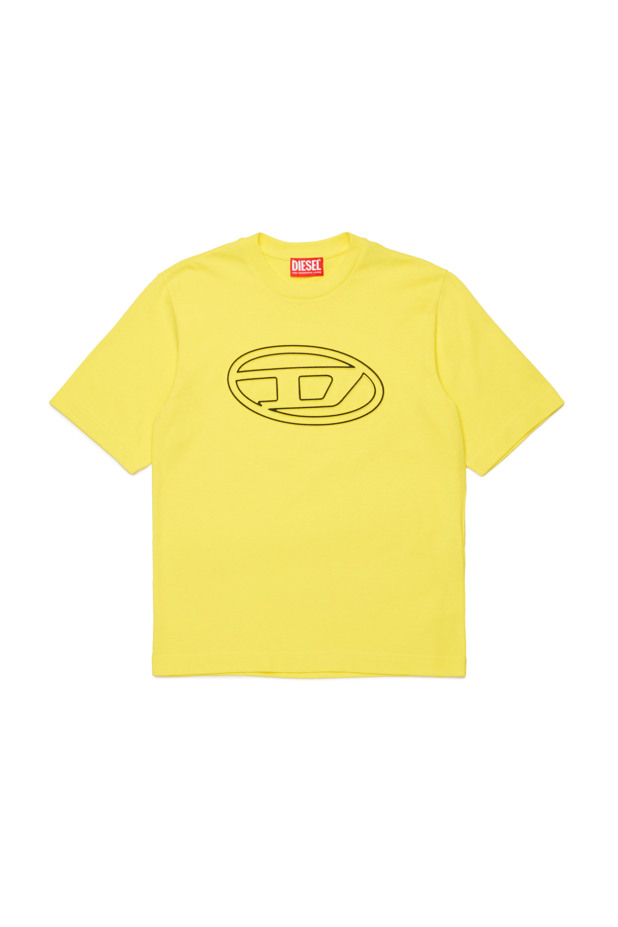 Diesel - TJUSTBIGOVAL OVER, Man's T-shirt with Oval D outline logo in Yellow - 1