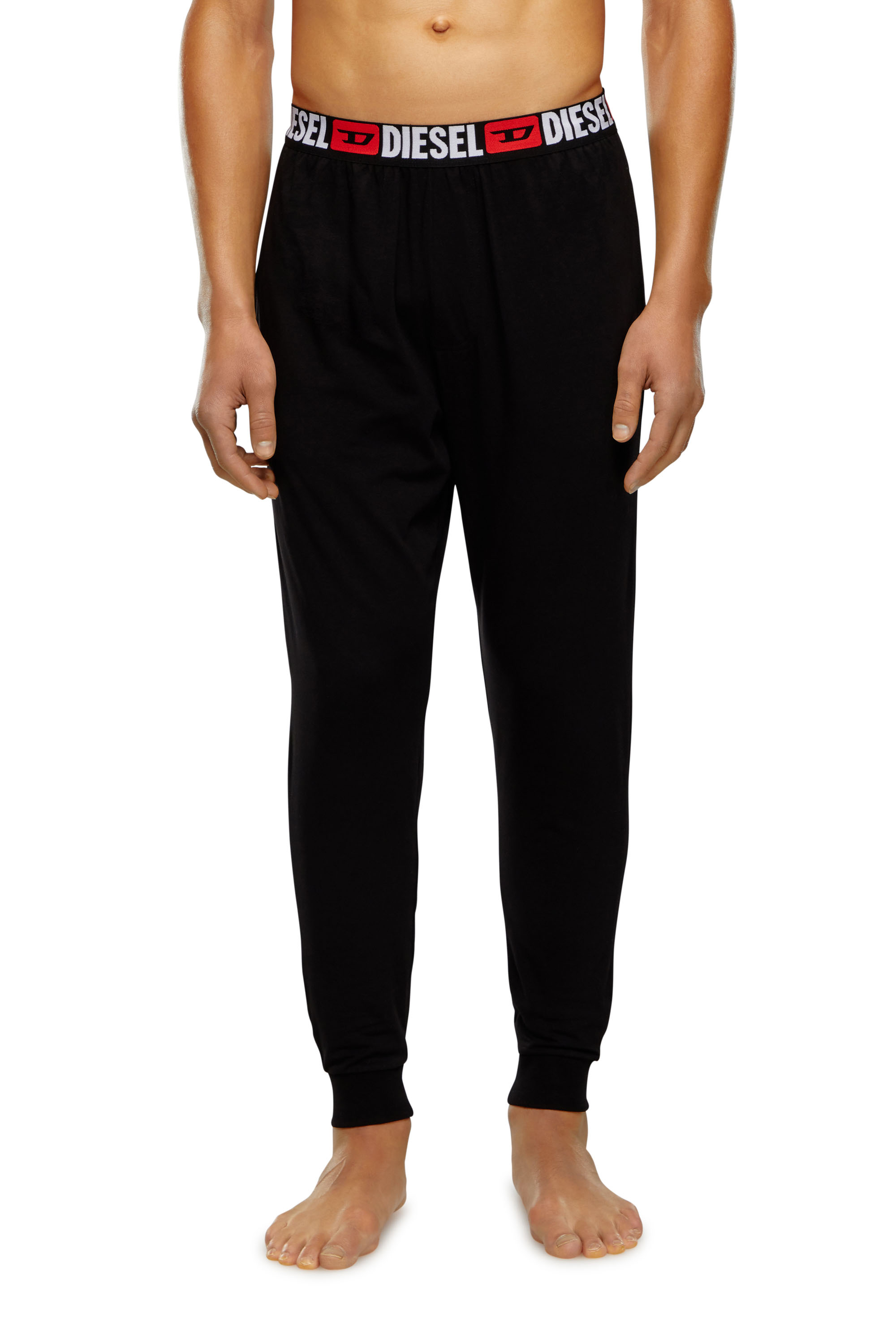 Diesel - UMLB-JULIO, Man Track pants with logo waist in Black - Image 2